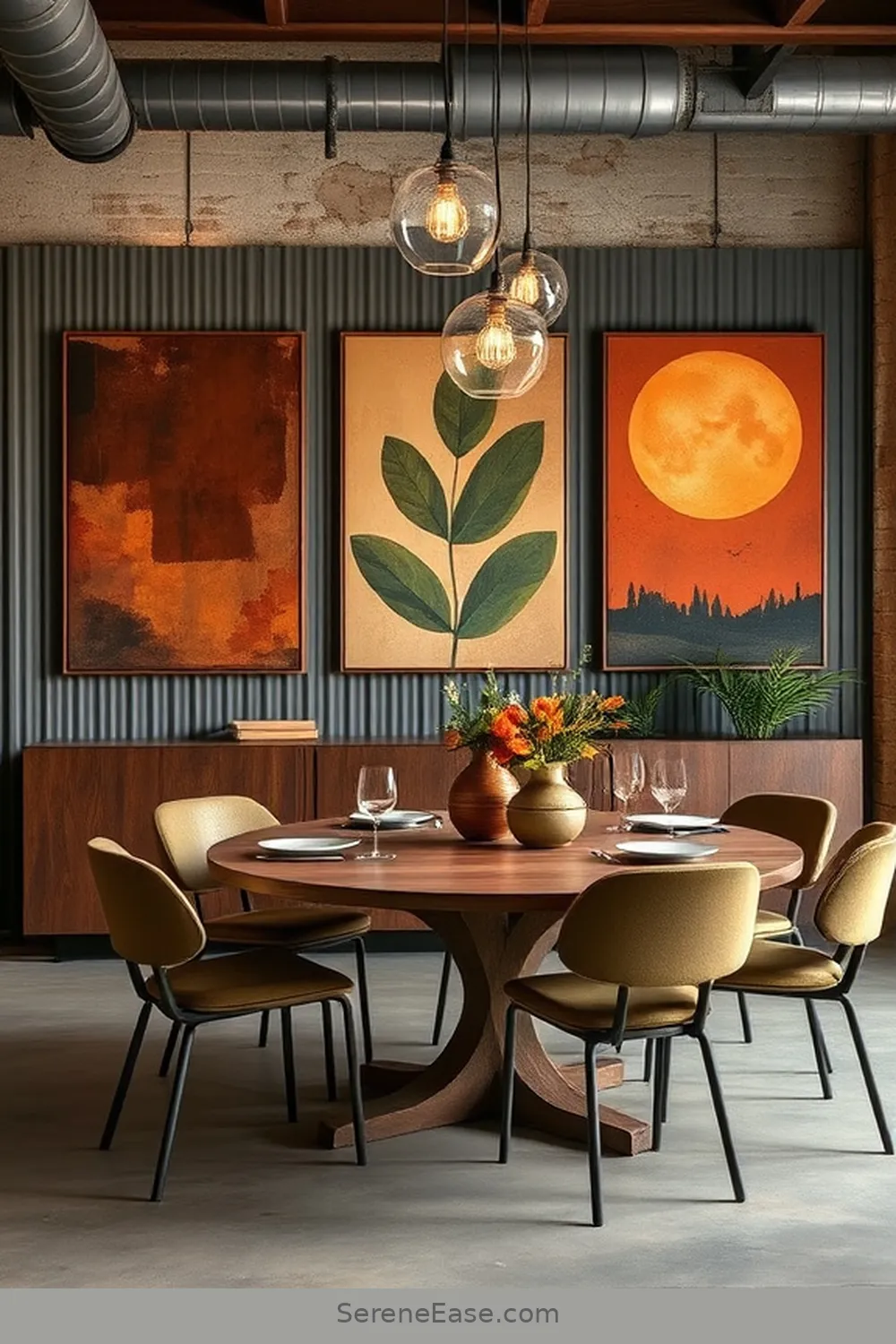 23 Ways to Use Earth Tones in Industrial Dining Room Style 8 Select Earth Tone Artwork for 23 Ways to Use Earth Tones in Industrial Dining Room Style