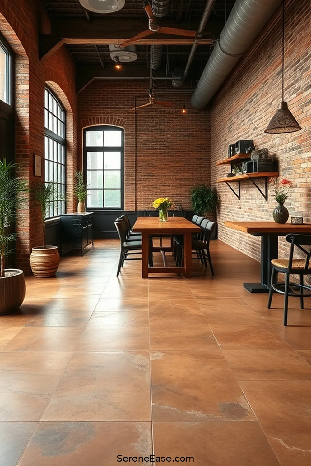 23 Ways to Use Earth Tones in Industrial Dining Room Style 23 Use Earth Tone Floor Finishes for 23 Ways to Use Earth Tones in Industrial Dining Room Style