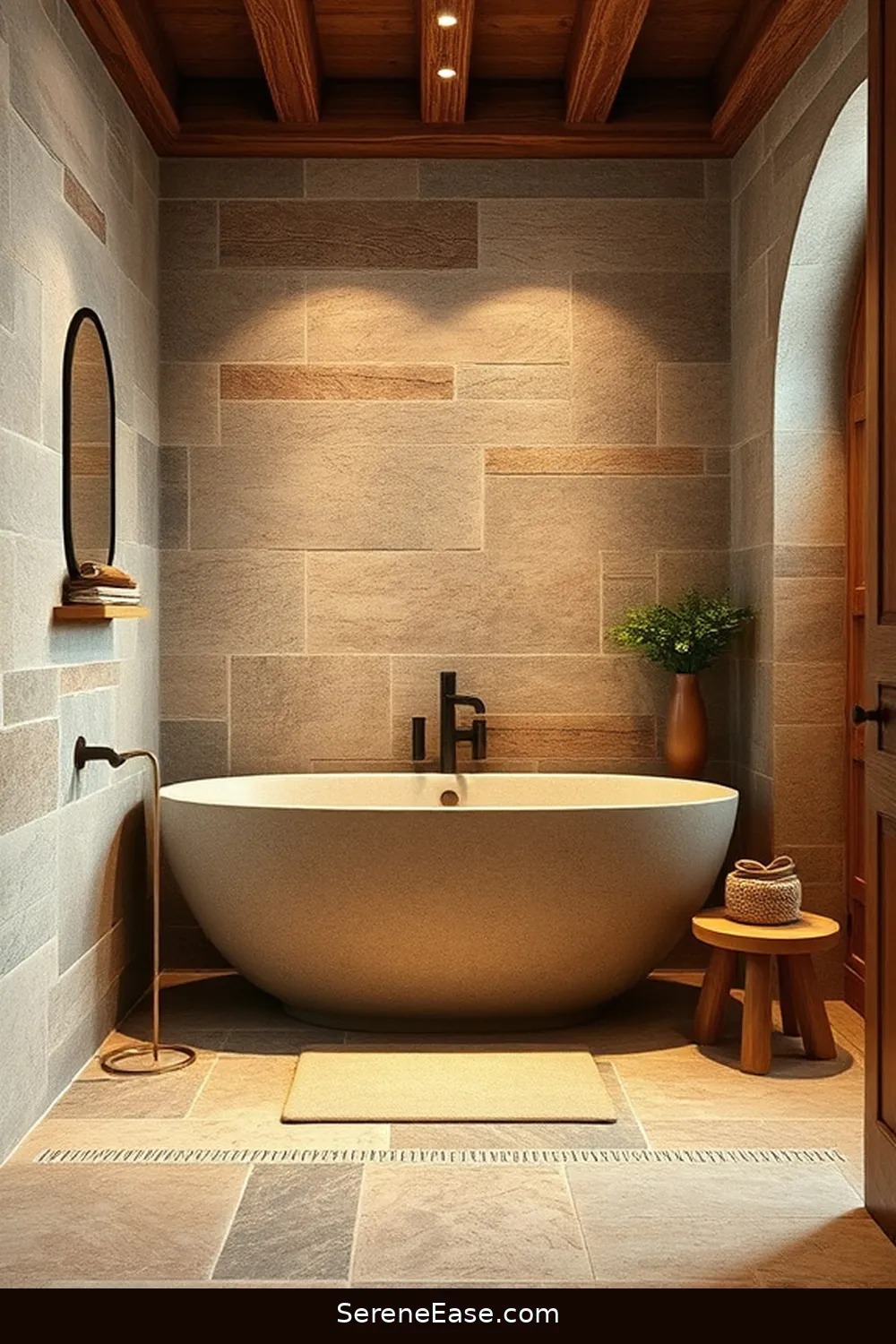 23 Ways to Use Earth Tones in Rustic Bathroom Style Design 3 Choose Natural Stone Tiles for 23 Ways to Use Earth Tones in Rustic Bathroom Style Design