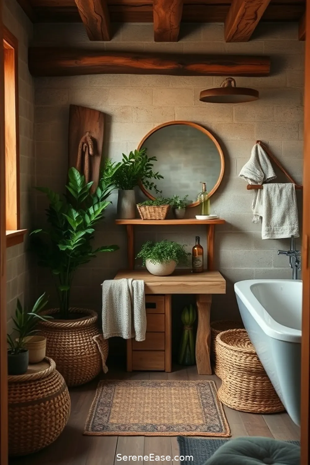 23 Ways to Use Earth Tones in Rustic Bathroom Style Design 4 Incorporate Wooden Accents for 23 Ways to Use Earth Tones in Rustic Bathroom Style Design