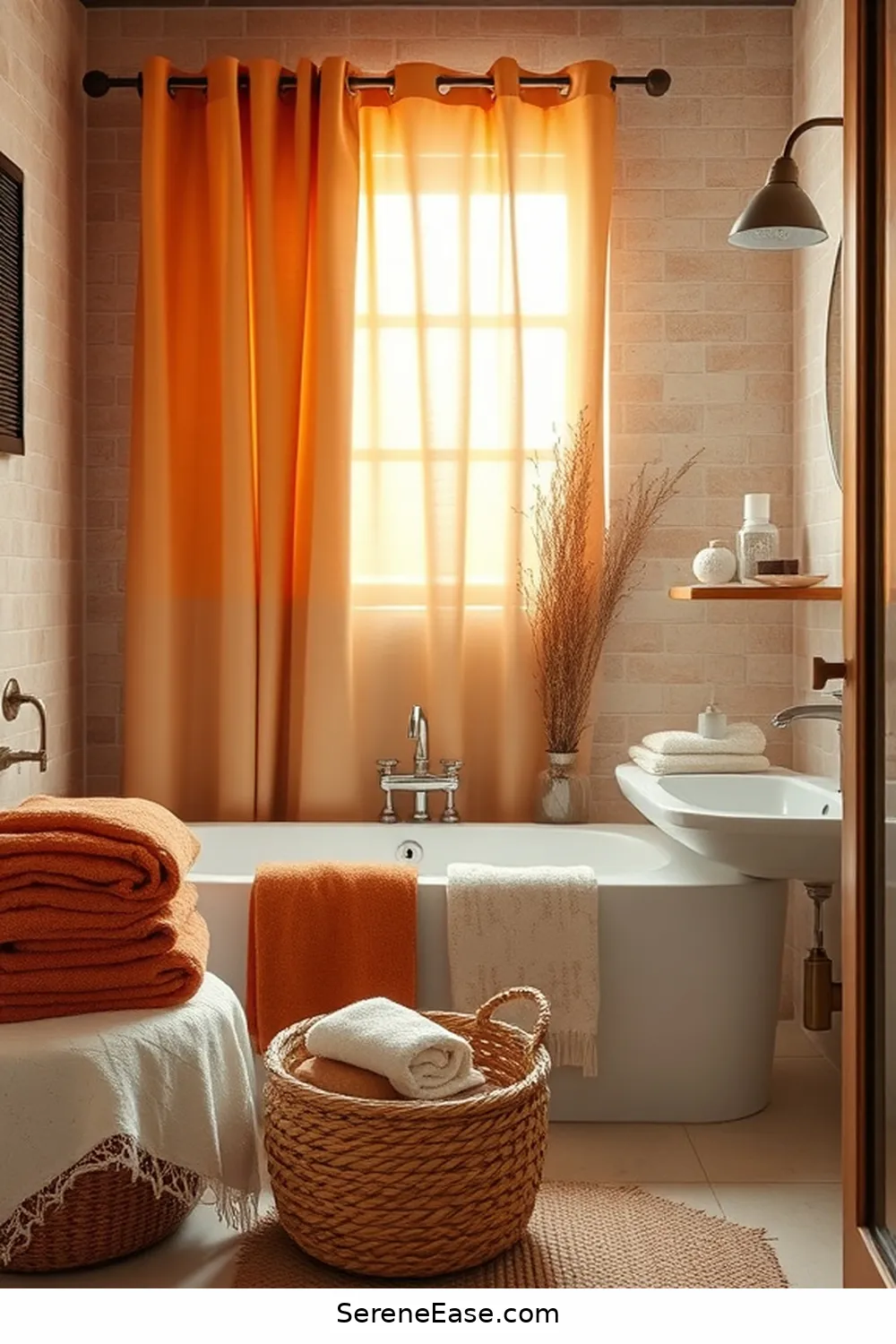 23 Ways to Use Earth Tones in Rustic Bathroom Style Design 5 Use Earth-Toned Textiles for 23 Ways to Use Earth Tones in Rustic Bathroom Style Design