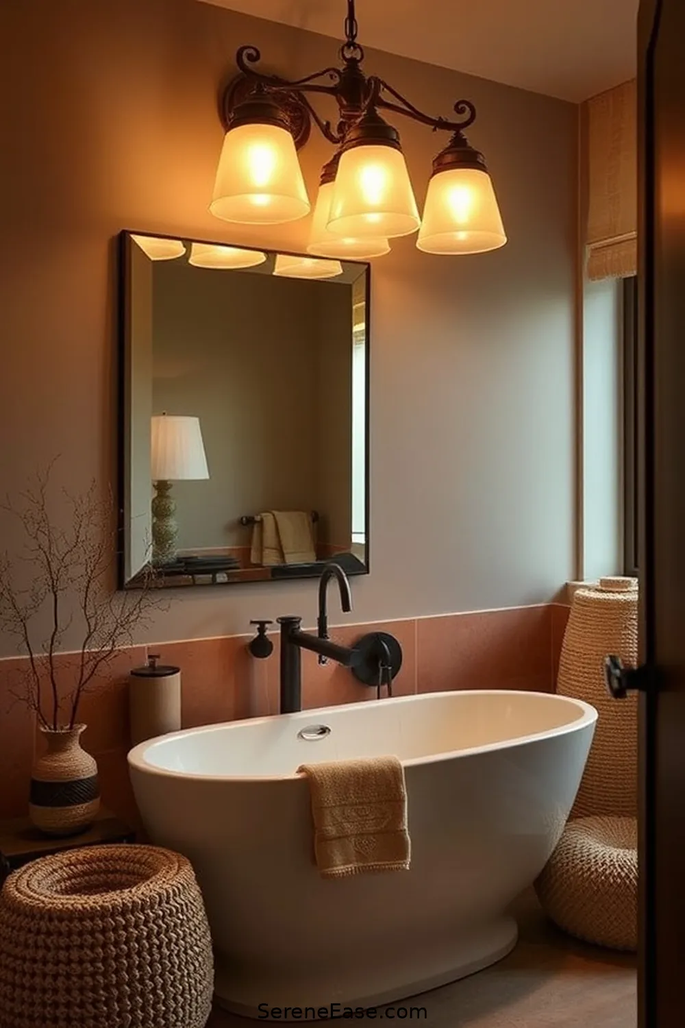 23 Ways to Use Earth Tones in Rustic Bathroom Style Design 22 Use Earthy Colors in Lighting Fixtures for 23 Ways to Use Earth Tones in Rustic Bathroom Style Design