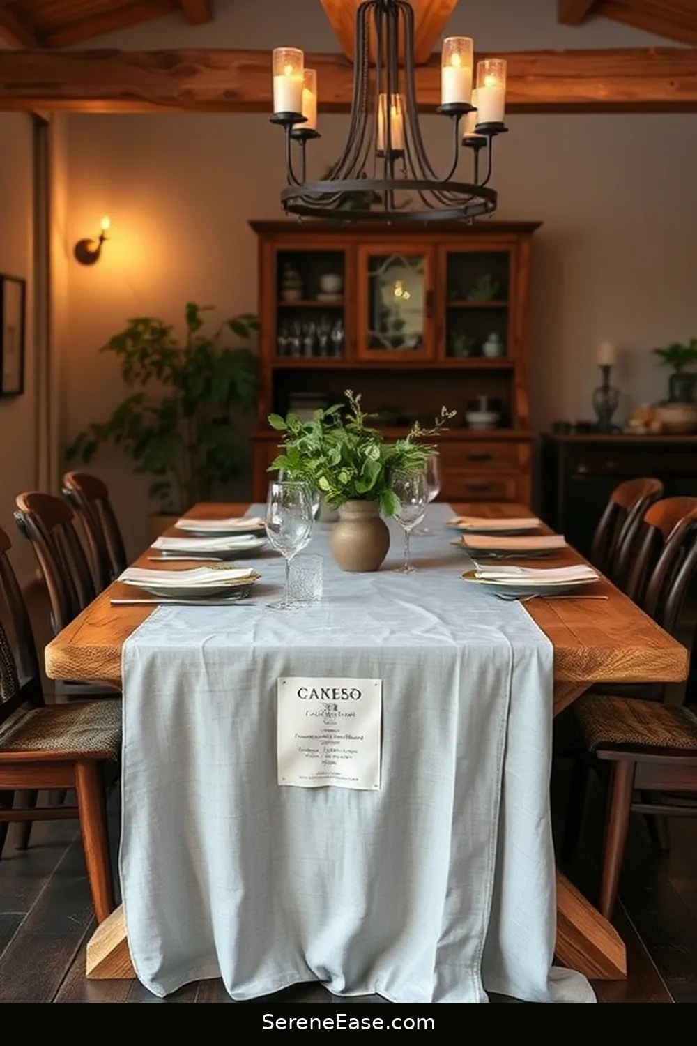 23 Ways to Use Neutral Tones in a Rustic Dining Room Style 5 Add Gray Linen Tablecloths for 23 Ways to Use Neutral Tones in a Rustic Dining Room Style