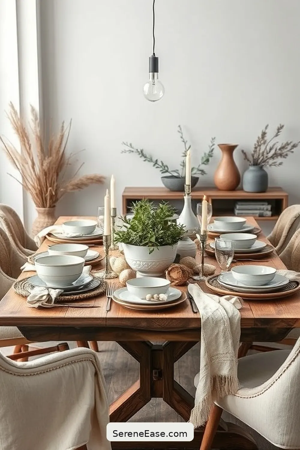 23 Ways to Use Neutral Tones in a Rustic Dining Room Style 14 Choose Rustic Neutral Dinnerware for 23 Ways to Use Neutral Tones in a Rustic Dining Room Style