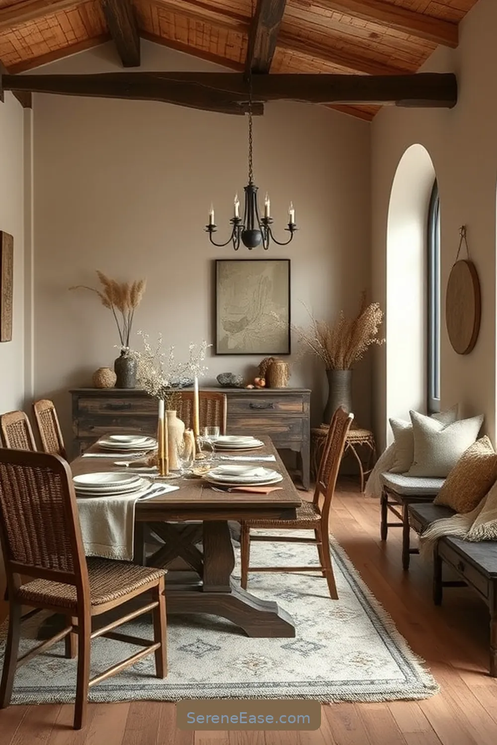 23 Ways to Use Neutral Tones in a Rustic Dining Room Style 2 Choose a Soft Beige Paint for the Walls for 23 Ways to Use Neutral Tones in a Rustic Dining Room Style