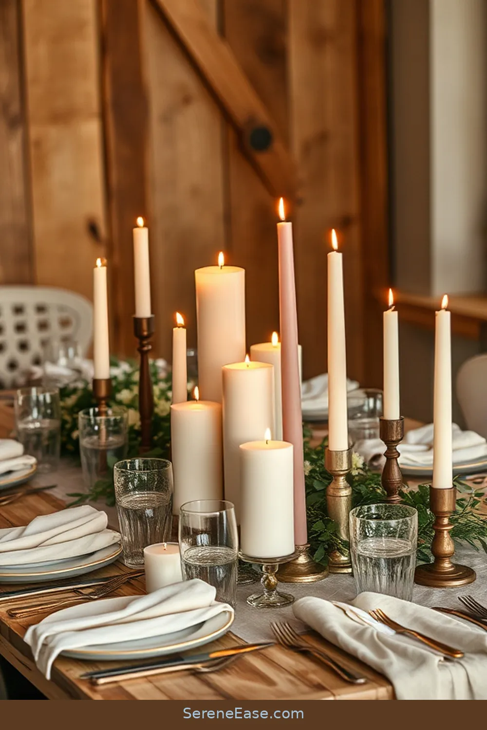 23 Ways to Use Neutral Tones in a Rustic Dining Room Style 20 Display Neutral Colored Candles for 23 Ways to Use Neutral Tones in a Rustic Dining Room Style
