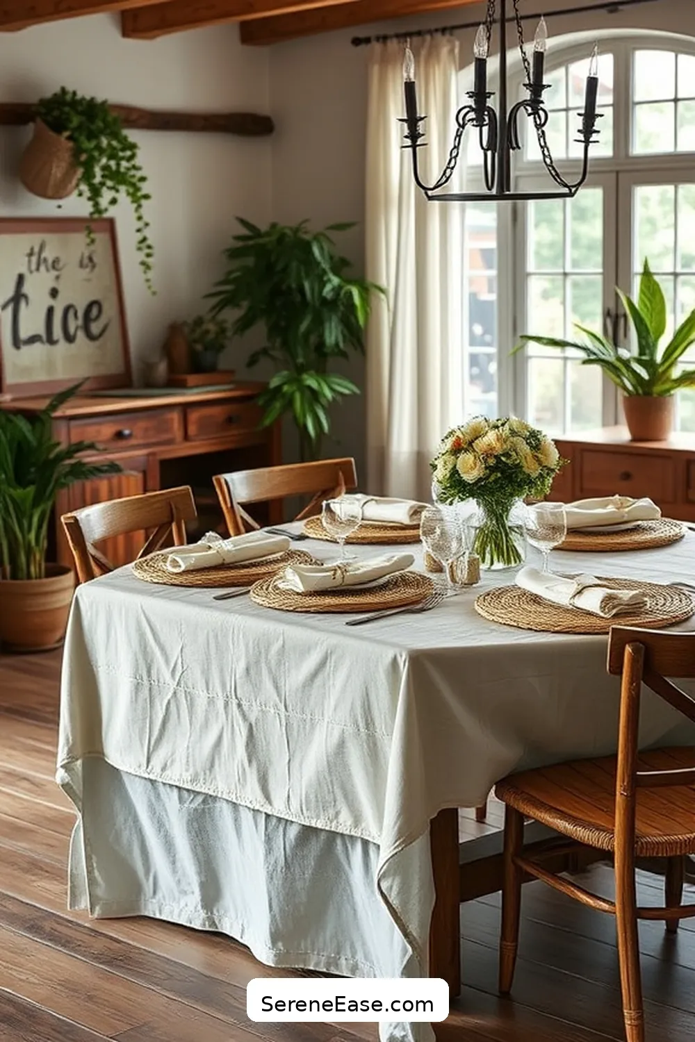 23 Ways to Use Neutral Tones in a Rustic Dining Room Style 17 Incorporate Natural Fiber Textiles for 23 Ways to Use Neutral Tones in a Rustic Dining Room Style