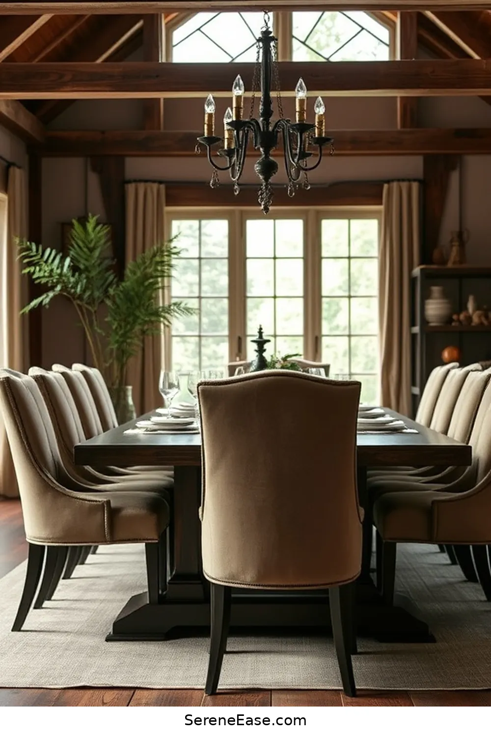 23 Ways to Use Neutral Tones in a Rustic Dining Room Style 3 Incorporate Taupe Upholstered Chairs for 23 Ways to Use Neutral Tones in a Rustic Dining Room Style