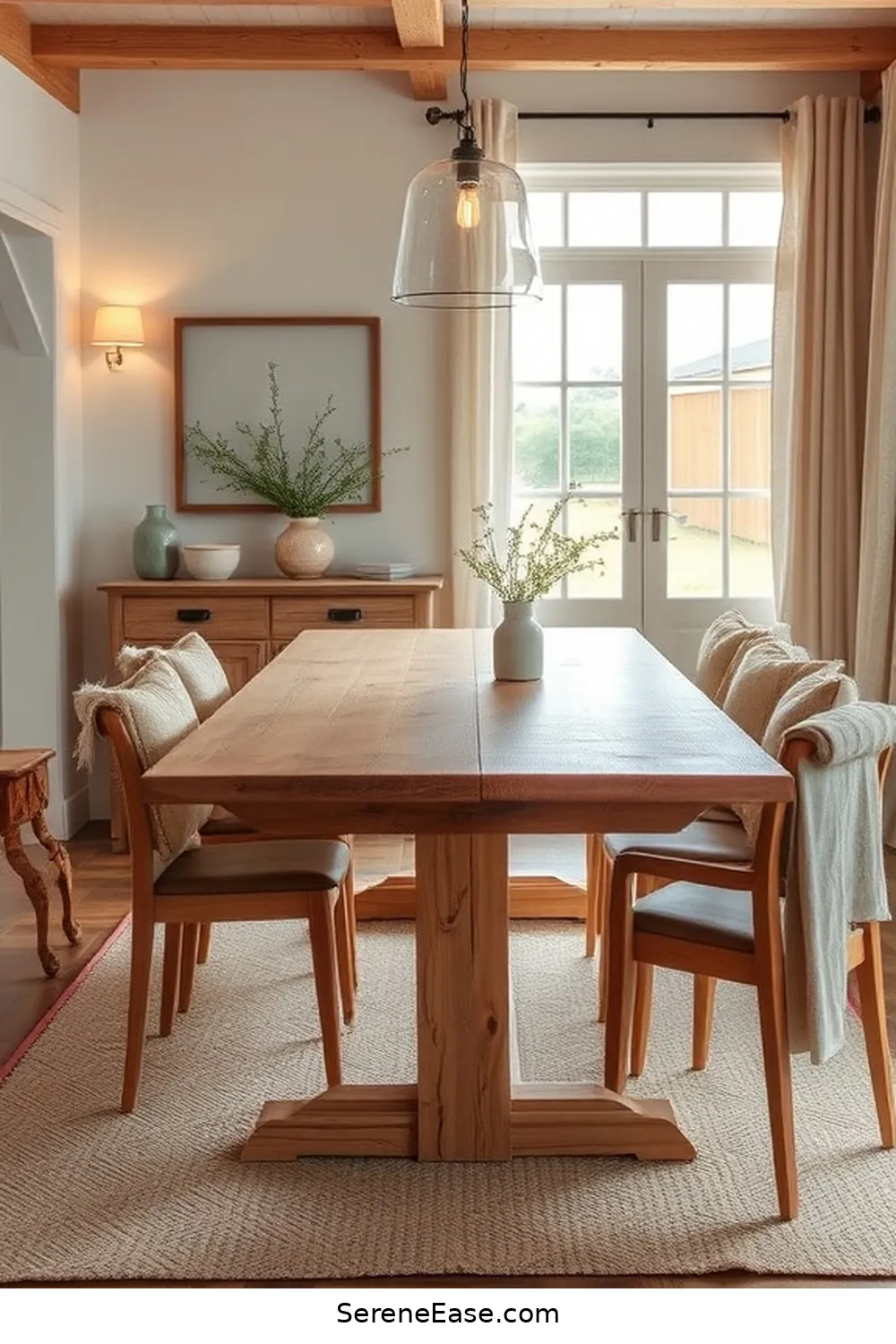 23 Ways to Use Neutral Tones in a Rustic Dining Room Style 4 Use Natural Wood Table With a Light Finish for 23 Ways to Use Neutral Tones in a Rustic Dining Room Style