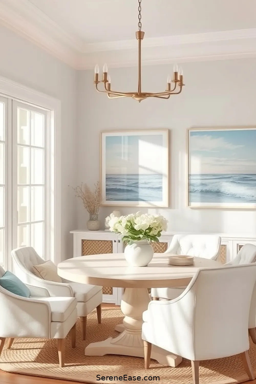 Hang Pastel Artwork on the Walls for 23 Ways to Use Pastels in Your Coastal Style Dining Room
