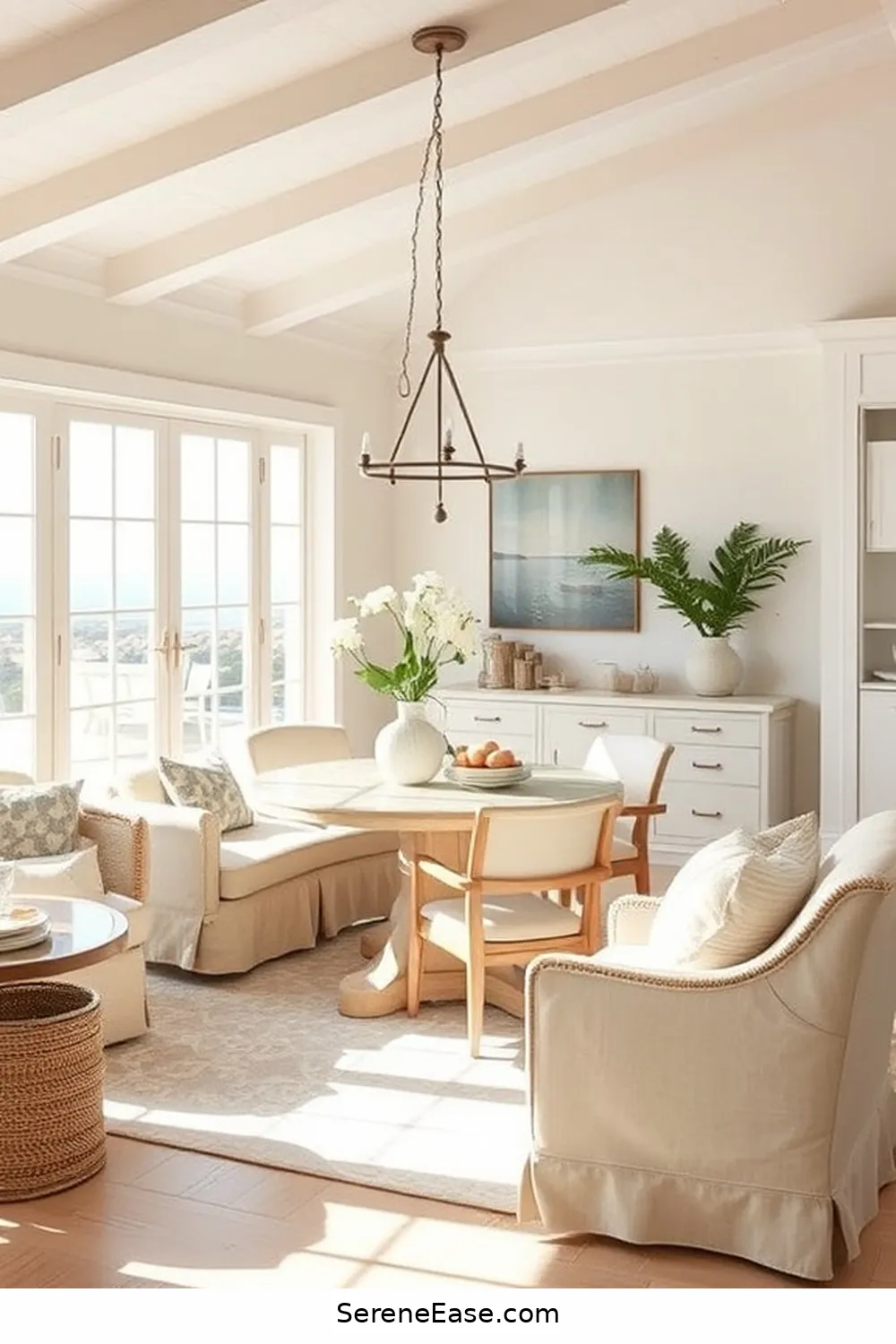 Incorporate Sandy Beige Furniture for 23 Ways to Use Pastels in Your Coastal Style Dining Room