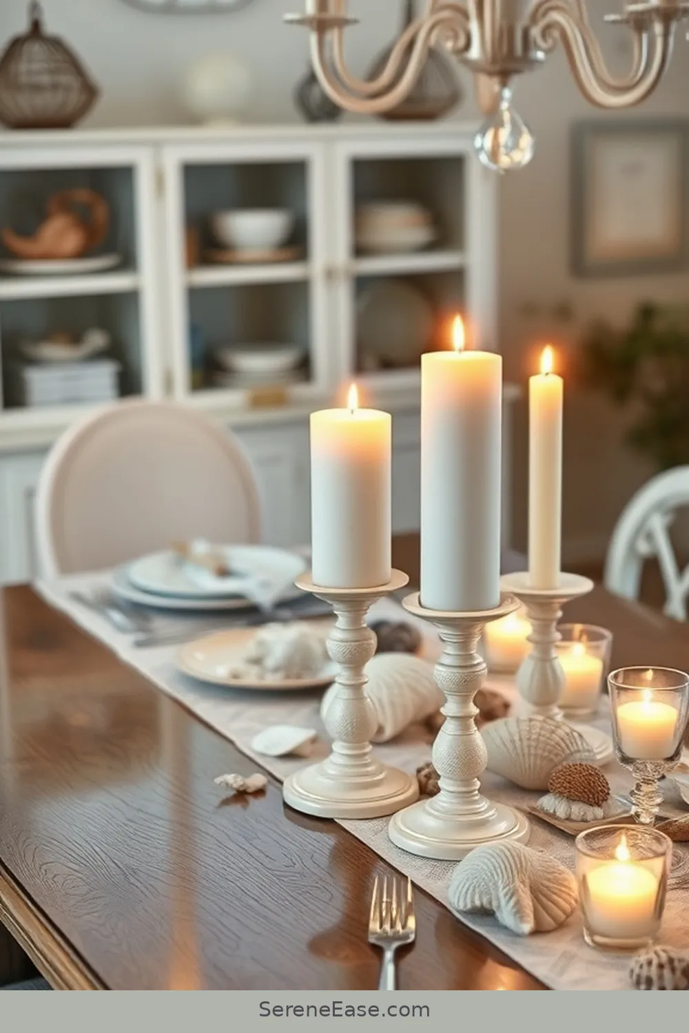 Use Pastel Candle Holders for Ambiance for 23 Ways to Use Pastels in Your Coastal Style Dining Room