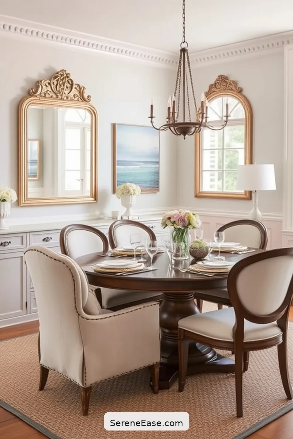 Use Pastel Wall Decor, Like Mirrors for 23 Ways to Use Pastels in Your Coastal Style Dining Room