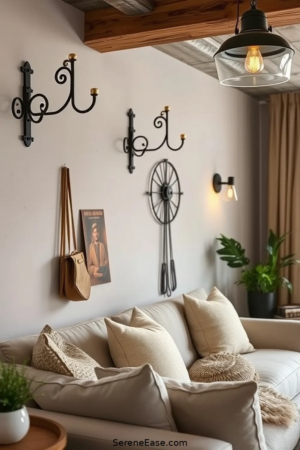 24 Stunning Metallic Accents for Your Industrial Style Living Room 18 Iron Wall Hooks for 24 Stunning Metallic Accents for Your Industrial Style Living Room