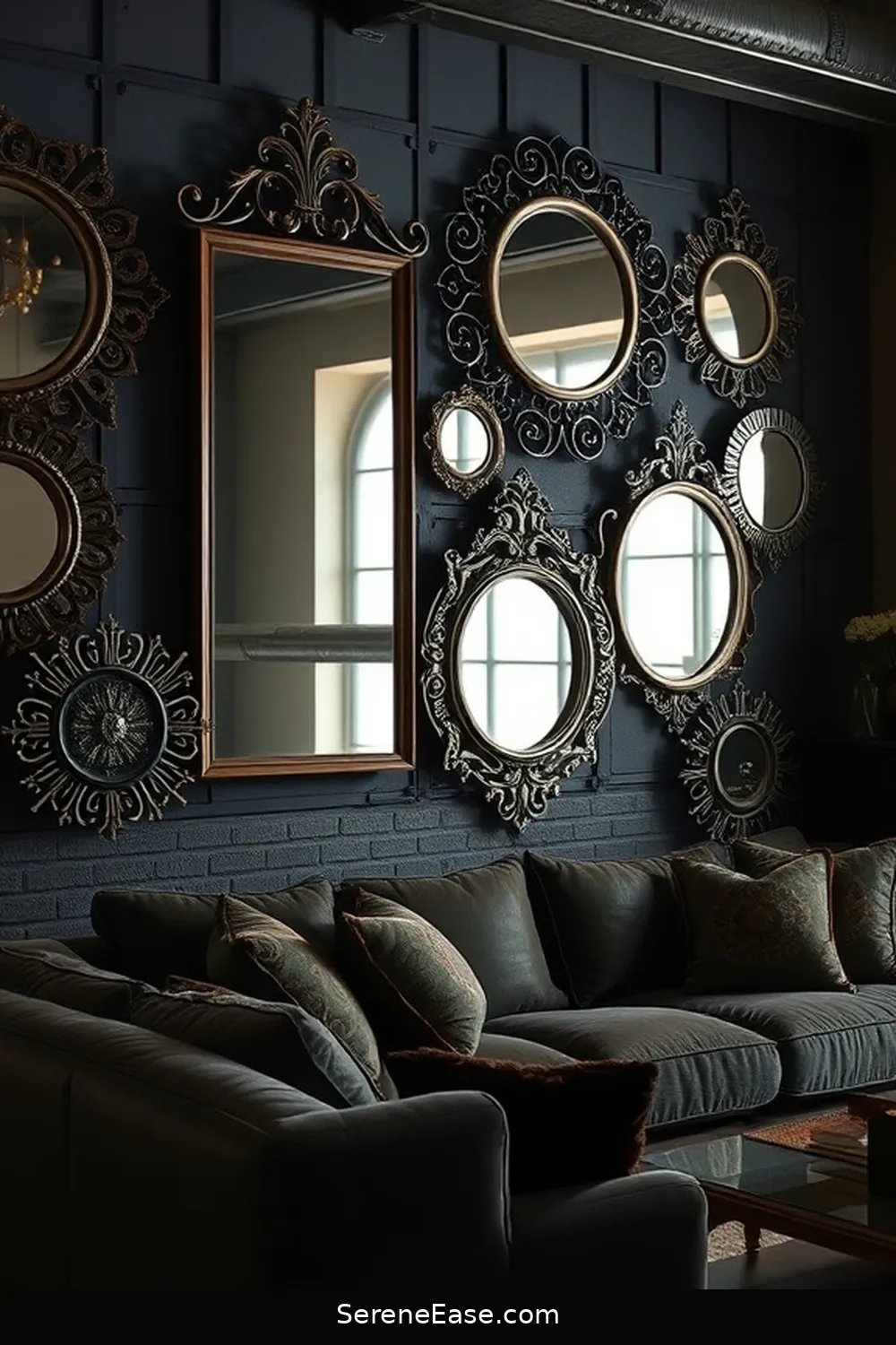 24 Stunning Metallic Accents for Your Industrial Style Living Room 15 Metal Wall Mirrors for 24 Stunning Metallic Accents for Your Industrial Style Living Room