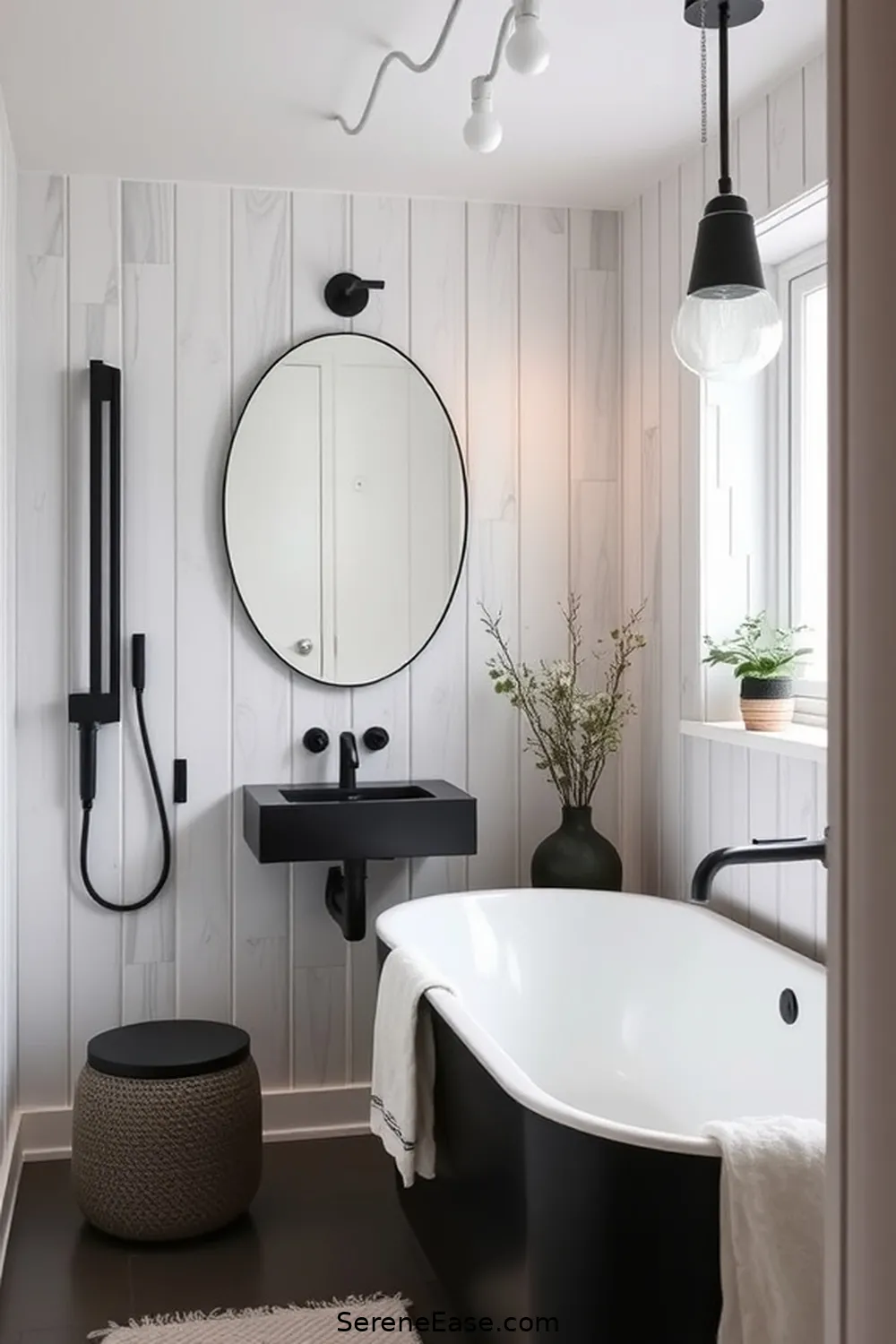 24 Stunning Scandinavian Bathroom Ideas in Black and White Style 2 Minimalist Monochrome Elegance for 24 Stunning Scandinavian Bathroom Ideas in Black and White Style