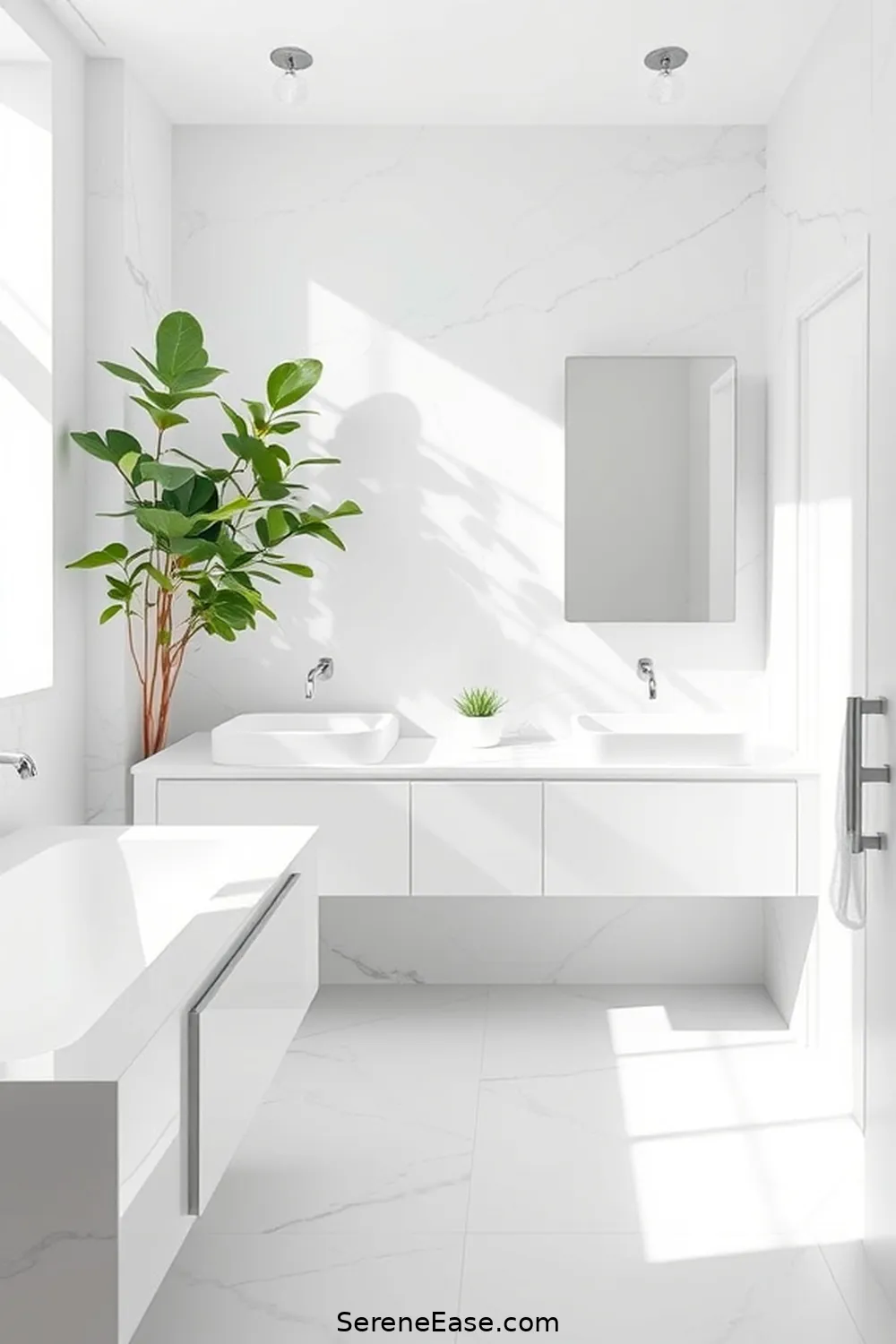 24 Stunning Scandinavian Bathroom Ideas in Black and White Style 9 Sleek White Floating Vanities for 24 Stunning Scandinavian Bathroom Ideas in Black and White Style