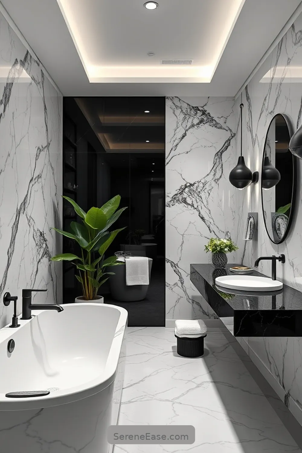 24 Stunning Scandinavian Bathroom Ideas in Black and White Style 12 Spa-Inspired Black and White Retreat for 24 Stunning Scandinavian Bathroom Ideas in Black and White Style