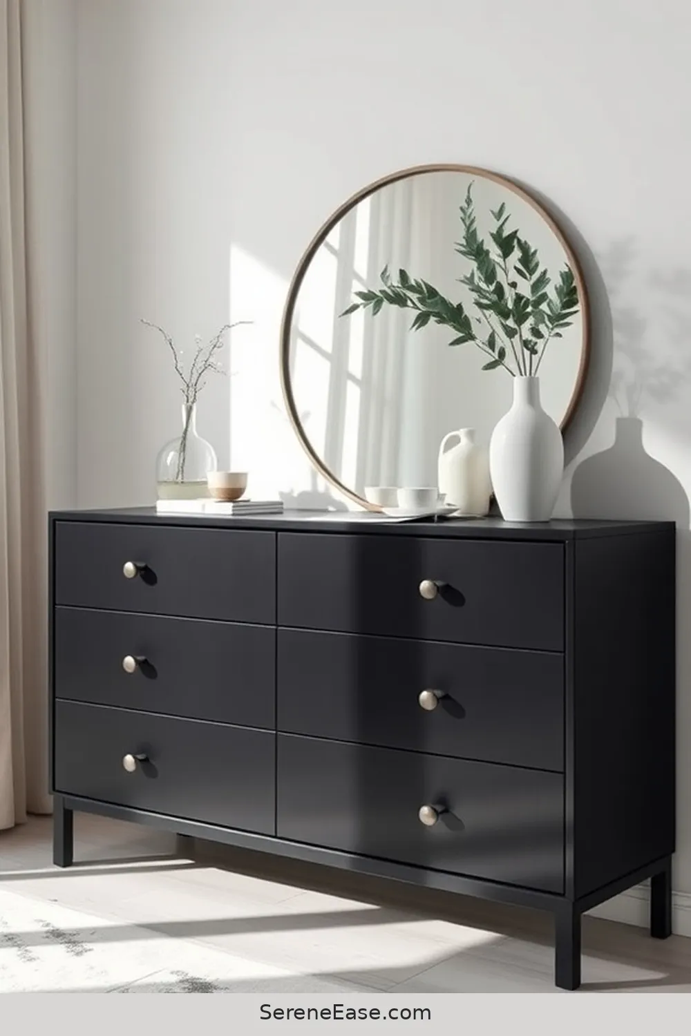 24 Stunning Ways to Embrace Black and White Minimalist Style in Your Bedroom 19 Choose a Minimalist Dresser for 24 Stunning Ways to Embrace Black and White Minimalist Style in Your Bedroom