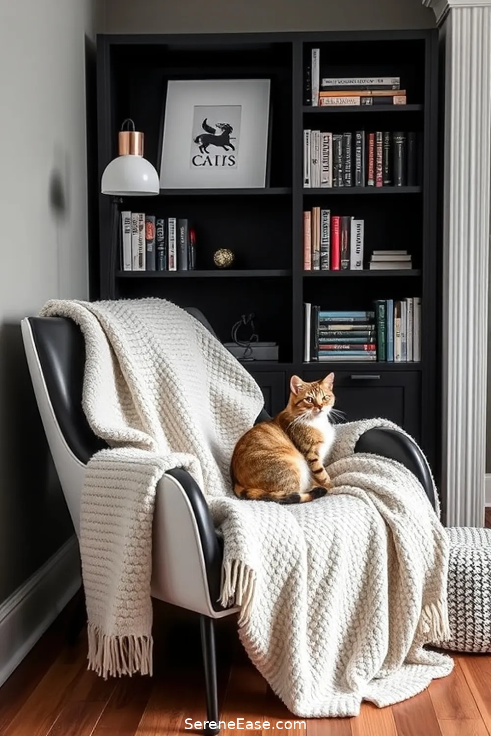 24 Stunning Ways to Embrace Black and White Minimalist Style in Your Bedroom 18 Create a Cozy Reading Nook for 24 Stunning Ways to Embrace Black and White Minimalist Style in Your Bedroom