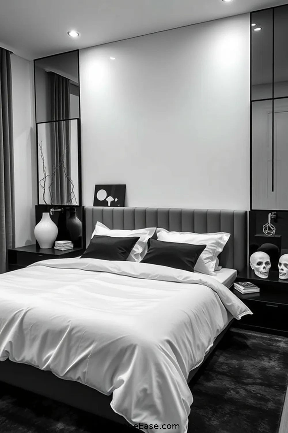 24 Stunning Ways to Embrace Black and White Minimalist Style in Your Bedroom 25 Personalize With Unique Minimalist Decor for 24 Stunning Ways to Embrace Black and White Minimalist Style in Your Bedroom