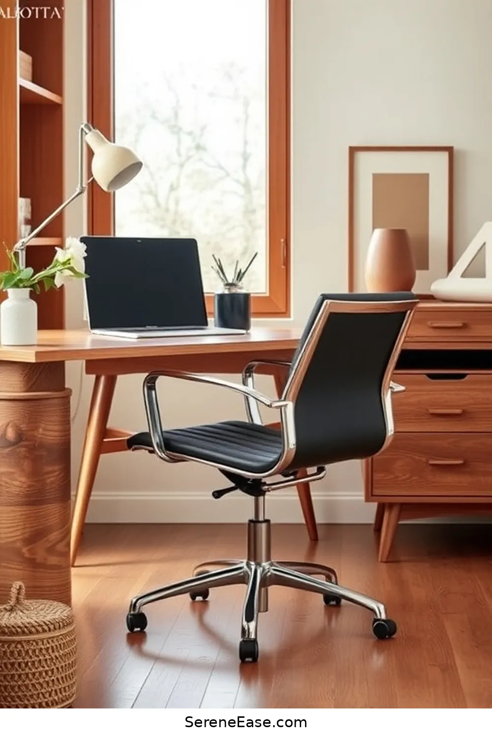 24 Stylish Ways to Incorporate Metallic Accents in Your Mid-Century Modern Home Office 7 Chrome Desk Chairs for 24 Stylish Ways to Incorporate Metallic Accents in Your Mid-Century Modern Home Office