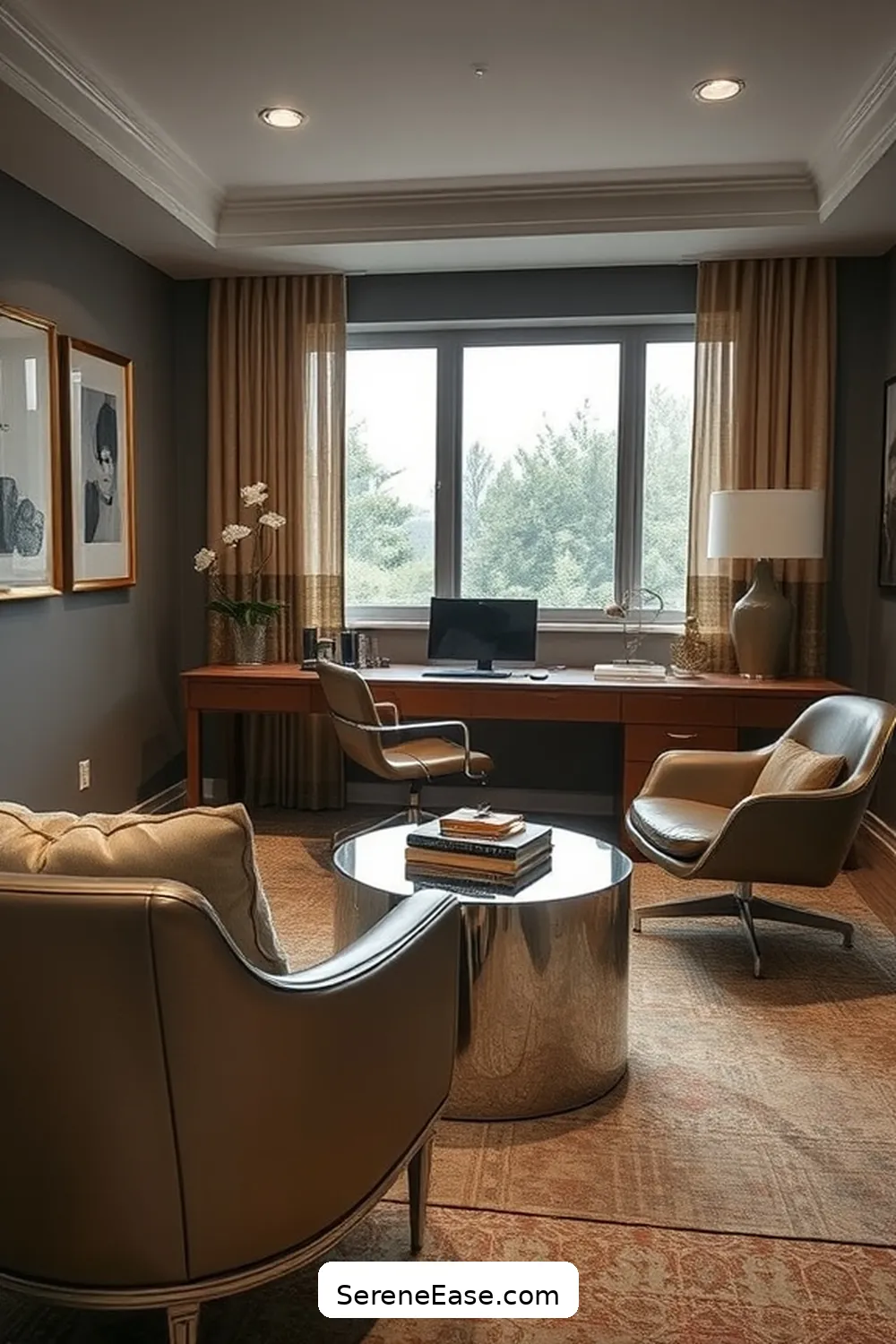 24 Stylish Ways to Incorporate Metallic Accents in Your Mid-Century Modern Home Office 24 Layered Metallic Textures for 24 Stylish Ways to Incorporate Metallic Accents in Your Mid-Century Modern Home Office