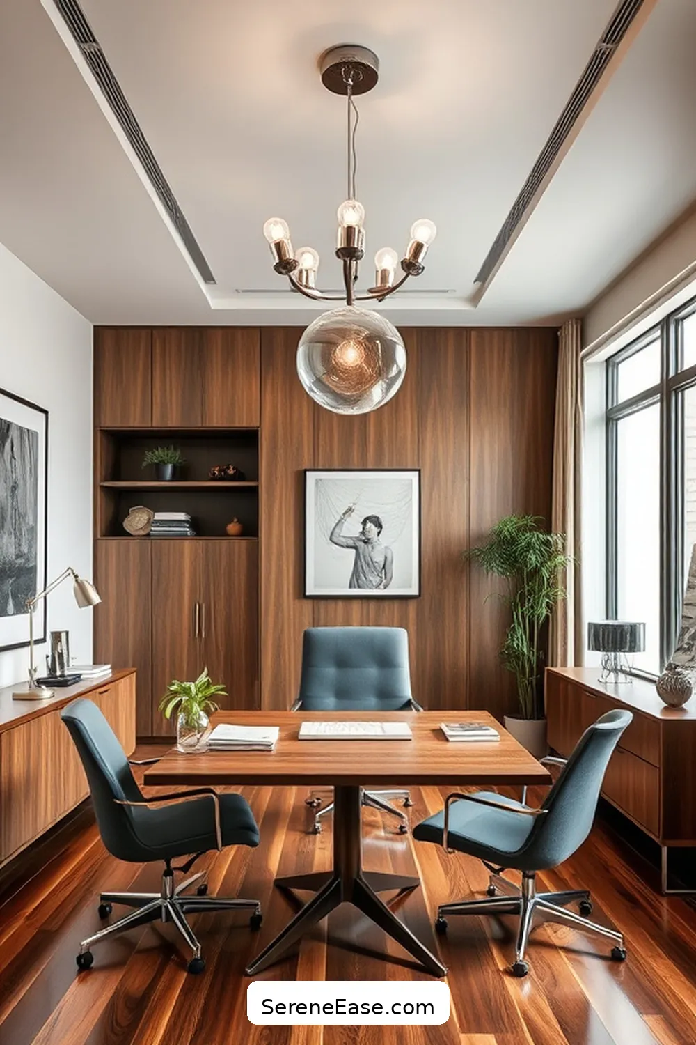 24 Stylish Ways to Incorporate Metallic Accents in Your Mid-Century Modern Home Office 4 Silver Lighting Fixtures for 24 Stylish Ways to Incorporate Metallic Accents in Your Mid-Century Modern Home Office