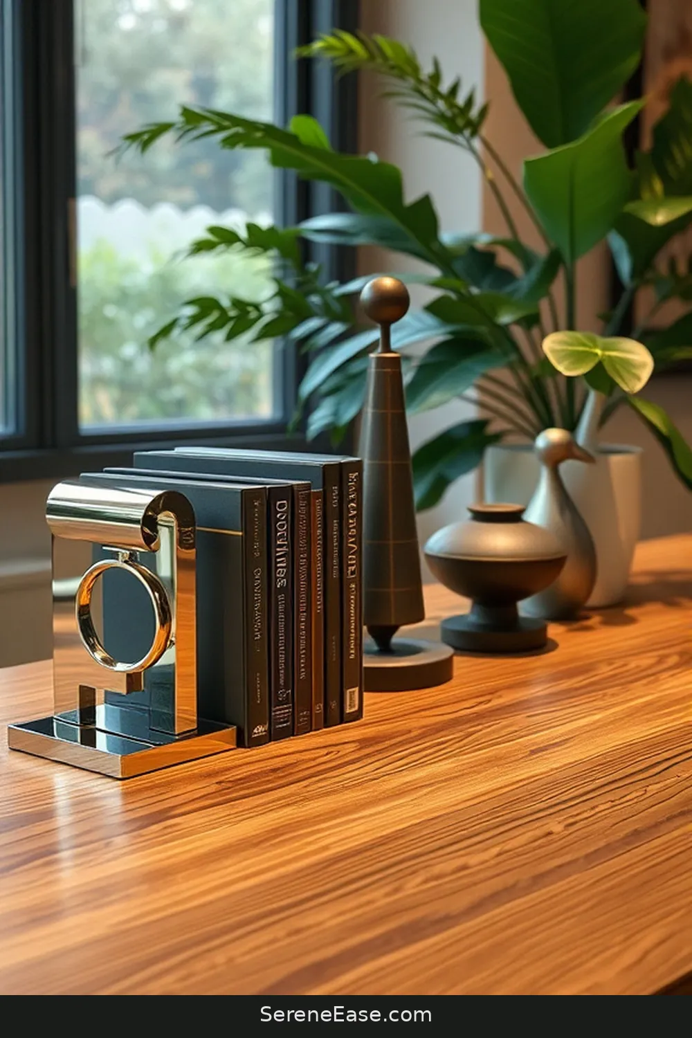 24 Stylish Ways to Incorporate Metallic Accents in Your Mid-Century Modern Home Office 16 Stylish Metallic Bookends for 24 Stylish Ways to Incorporate Metallic Accents in Your Mid-Century Modern Home Office