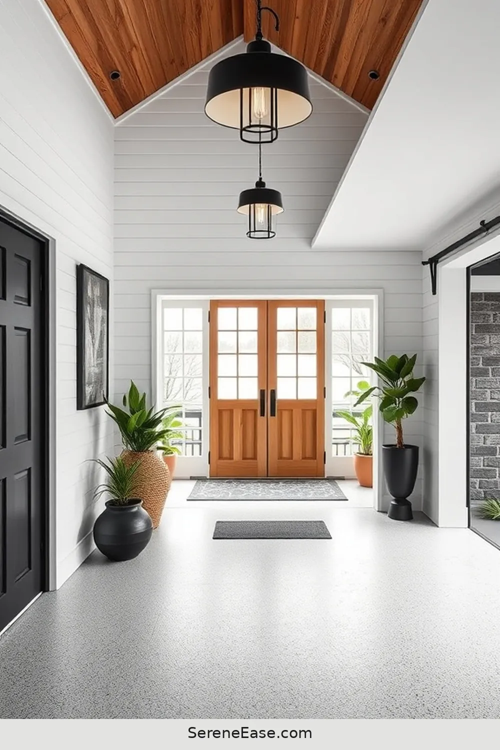24 Ways to Achieve Monochromatic Garage in Modern Farmhouse Style 24 Create a Cohesive Entryway for 24 Ways to Achieve Monochromatic Garage in Modern Farmhouse Style