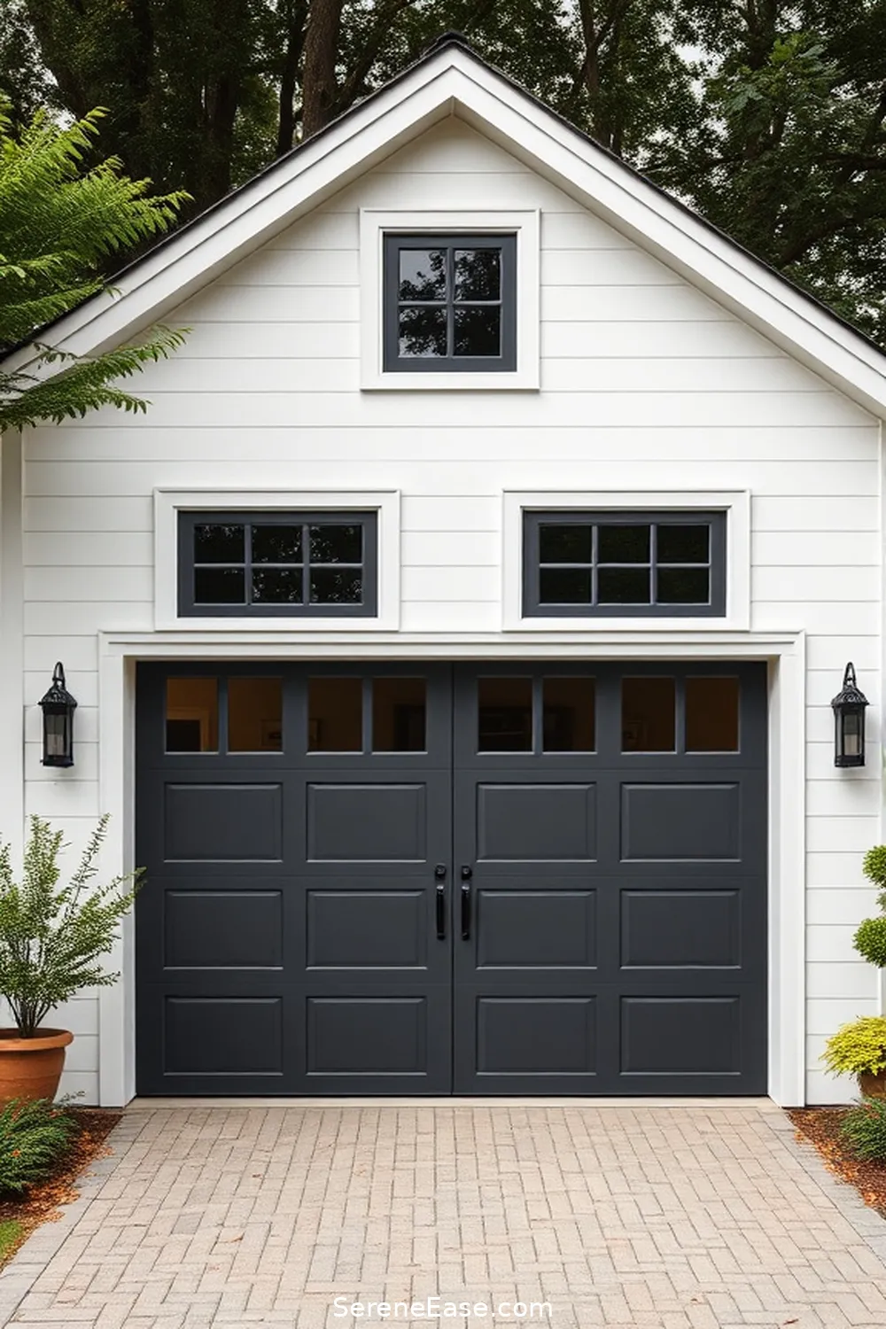 24 Ways to Achieve Monochromatic Garage in Modern Farmhouse Style 20 Match Windows and Doors for 24 Ways to Achieve Monochromatic Garage in Modern Farmhouse Style