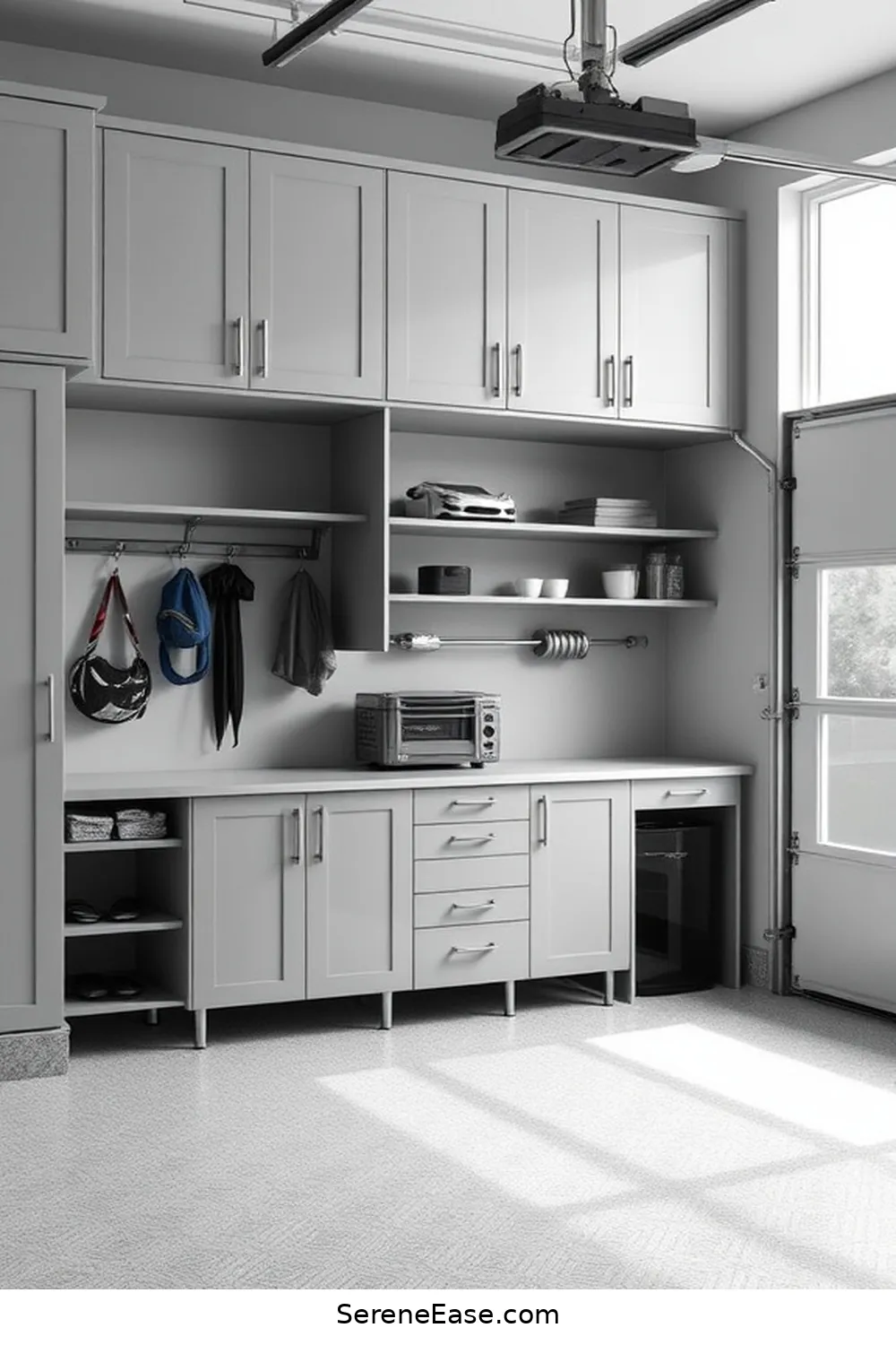 24 Ways to Achieve Monochromatic Garage in Modern Farmhouse Style 18 Paint the Interior in a Cohesive Hue for 24 Ways to Achieve Monochromatic Garage in Modern Farmhouse Style