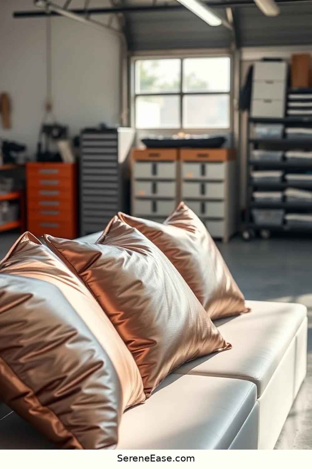 24 Ways to Add Metallic Accents in a Minimalist Garage Style 19 Metallic Cushions for Seating for 24 Ways to Add Metallic Accents in a Minimalist Garage Style