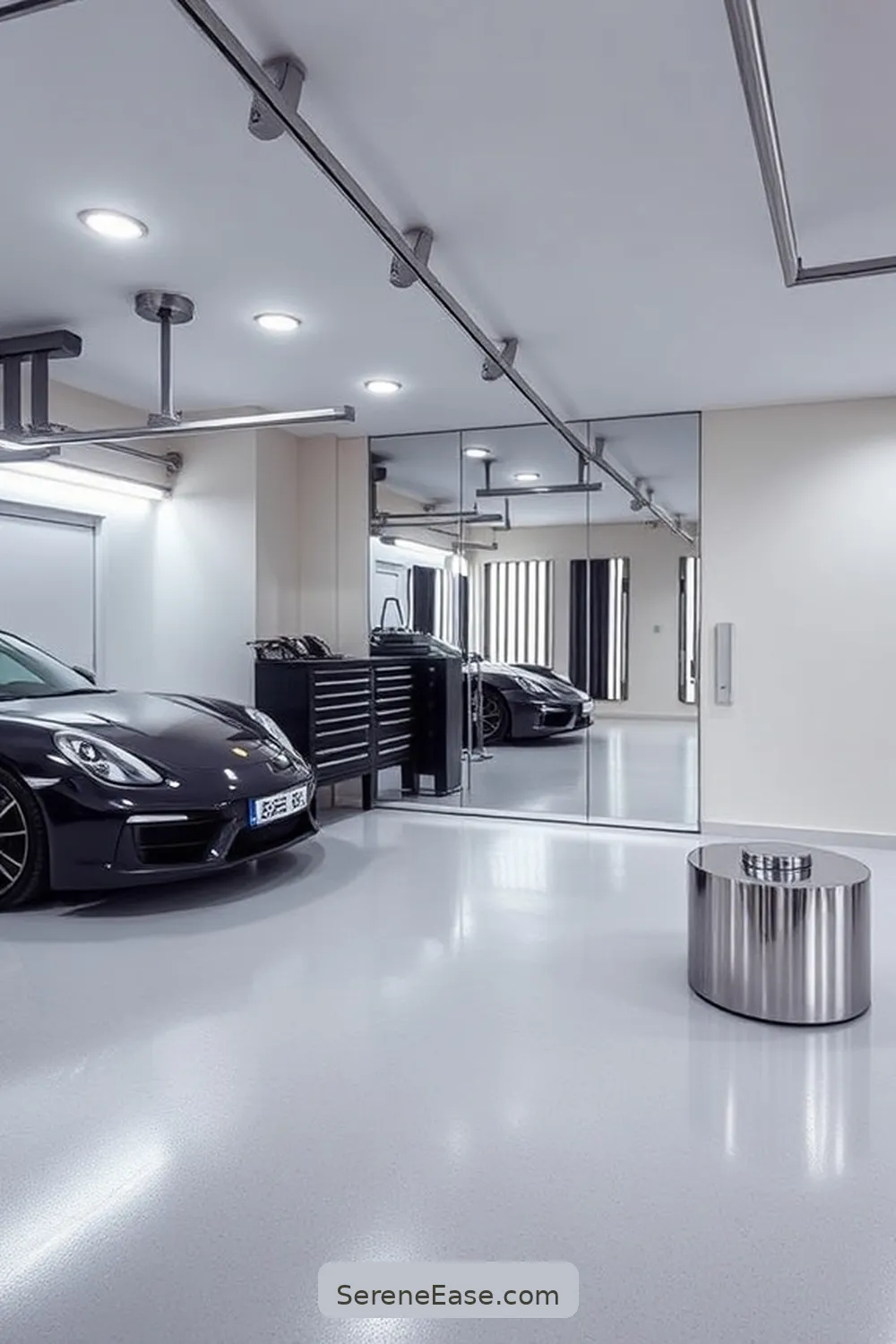 24 Ways to Add Metallic Accents in a Minimalist Garage Style 23 Reflective Mirrors for 24 Ways to Add Metallic Accents in a Minimalist Garage Style