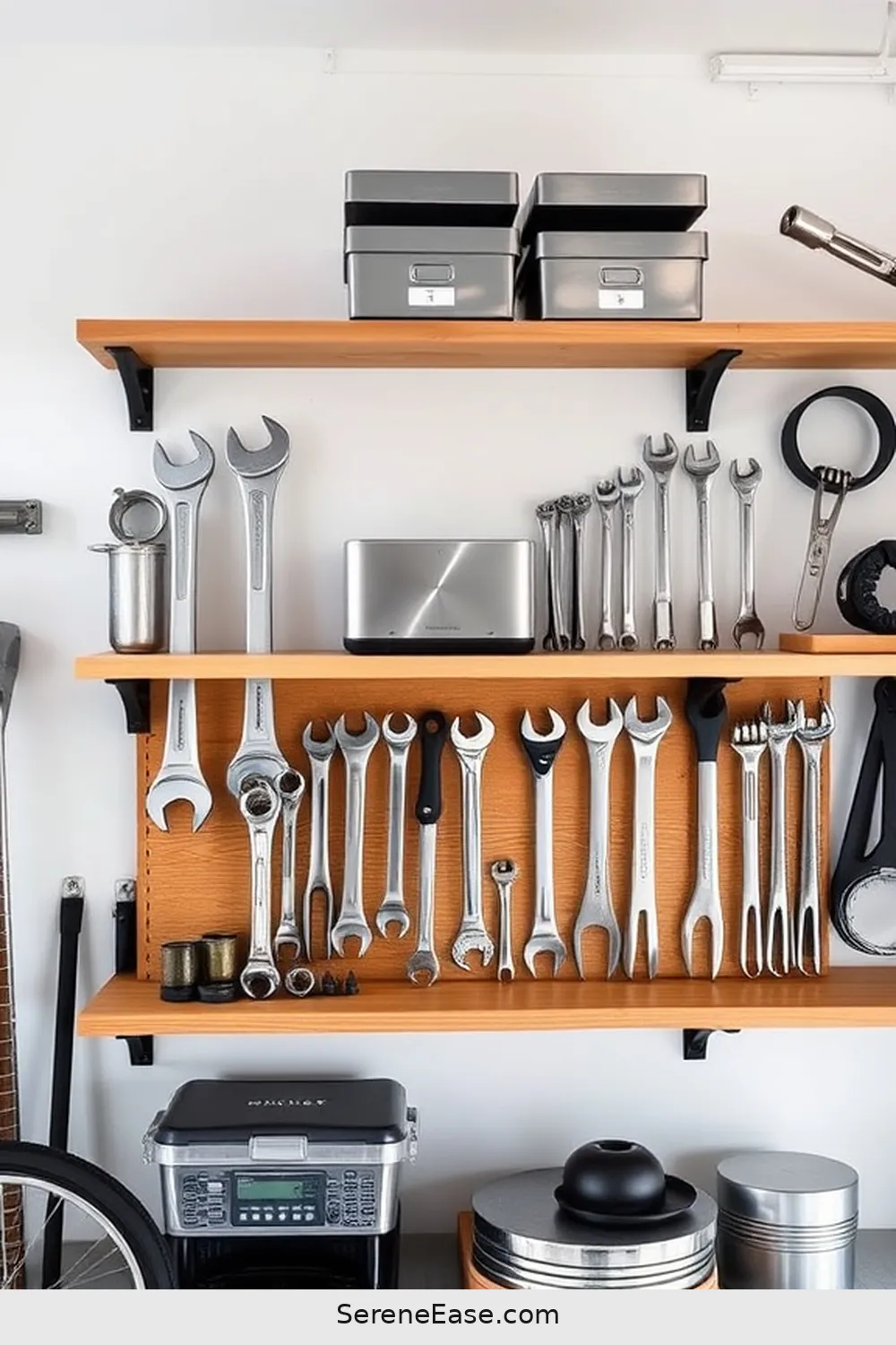 24 Ways to Add Metallic Accents in a Minimalist Garage Style 25 Silver Tool Organizers for 24 Ways to Add Metallic Accents in a Minimalist Garage Style