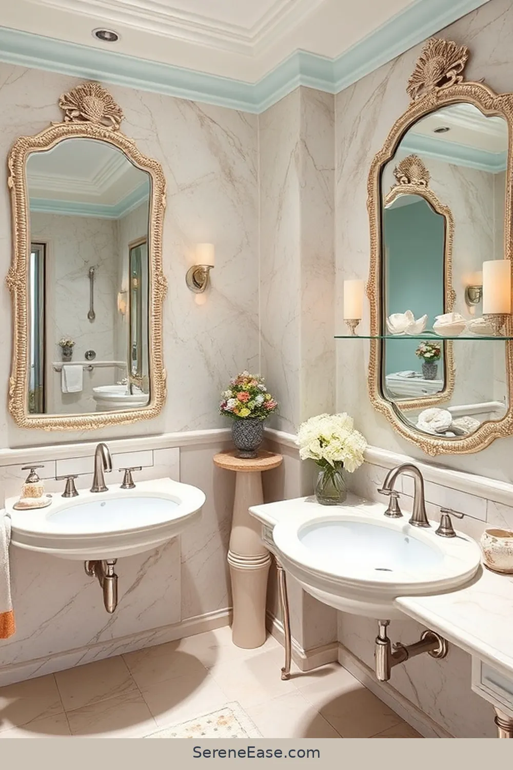 24 Ways to Create a Monochromatic Coastal Style Bathroom 14 Incorporate Shell Decor for 24 Ways to Create a Monochromatic Coastal Style Bathroom