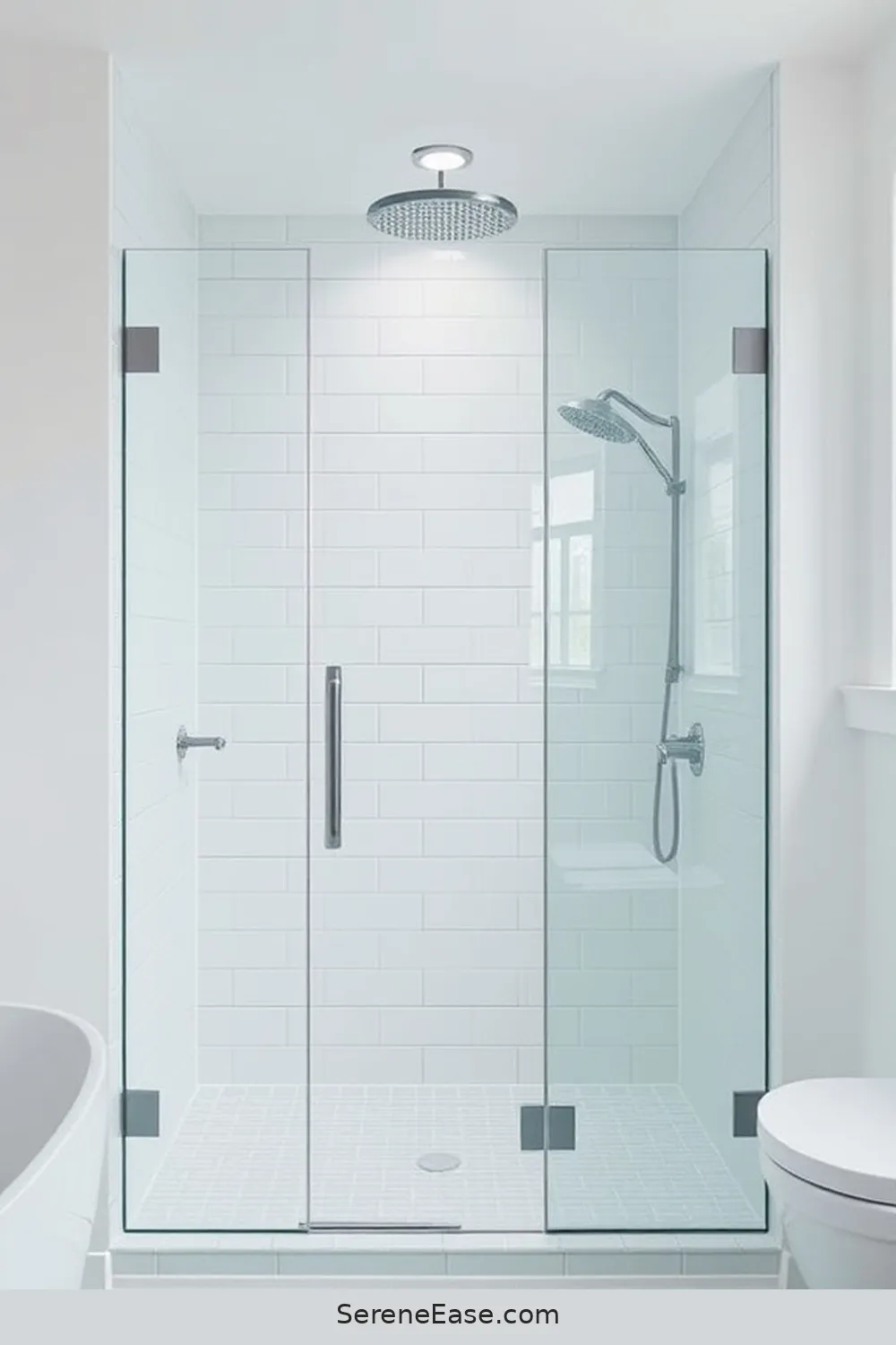 24 Ways to Create a Monochromatic Coastal Style Bathroom 18 Install a Glass Shower Enclosure for 24 Ways to Create a Monochromatic Coastal Style Bathroom