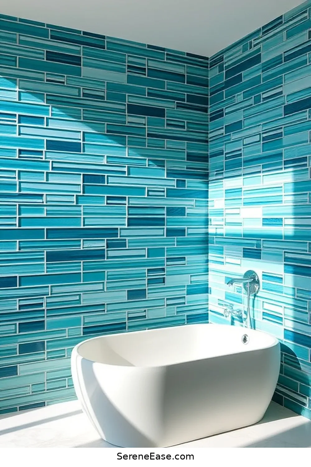 24 Ways to Create a Monochromatic Coastal Style Bathroom 5 Select Ocean-Inspired Tiles for 24 Ways to Create a Monochromatic Coastal Style Bathroom