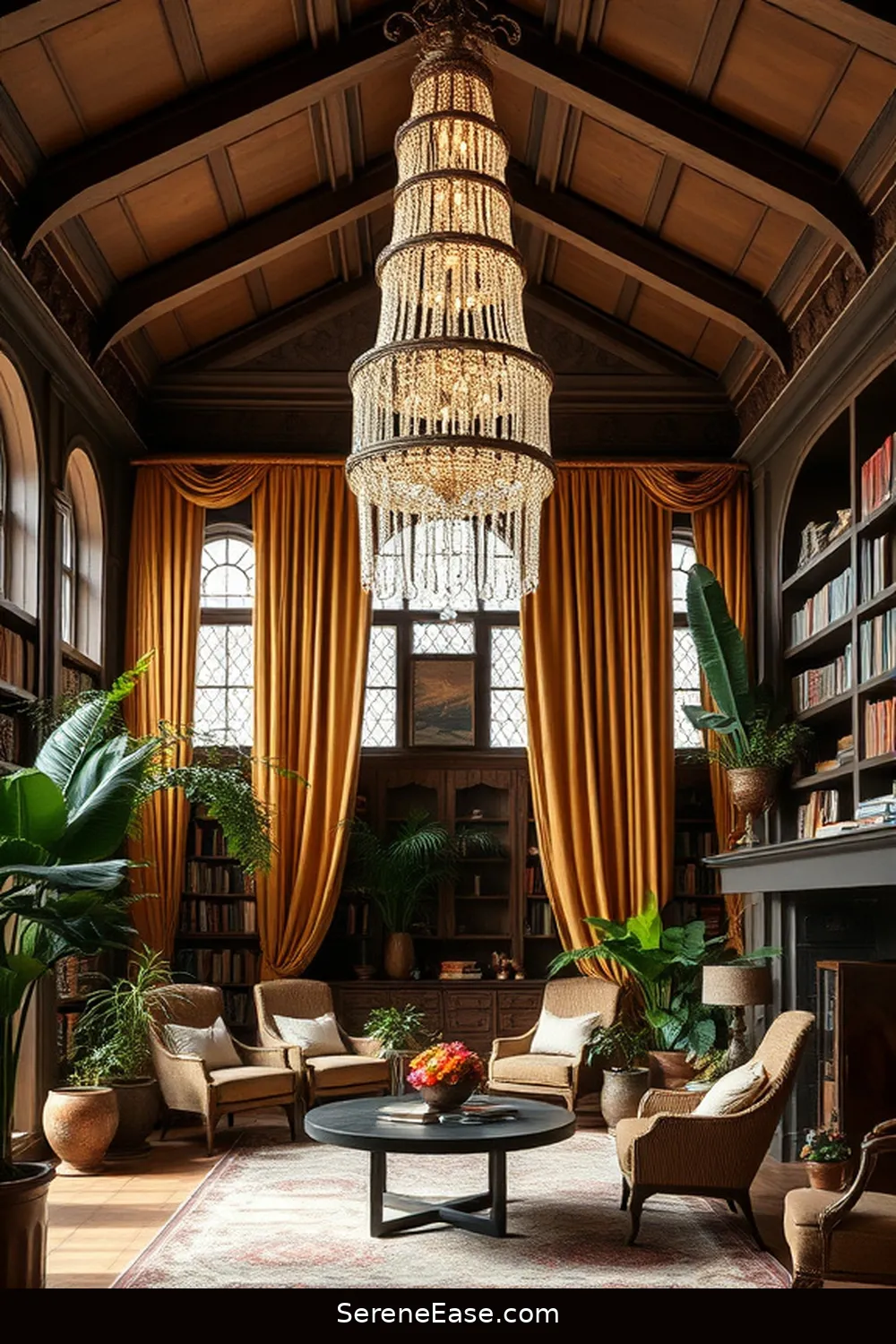 24 Ways to Embrace Monochromatic Library Bohemian Style 19 Add a Statement Ceiling Fixture for 24 Ways to Embrace Monochromatic Library Bohemian Style