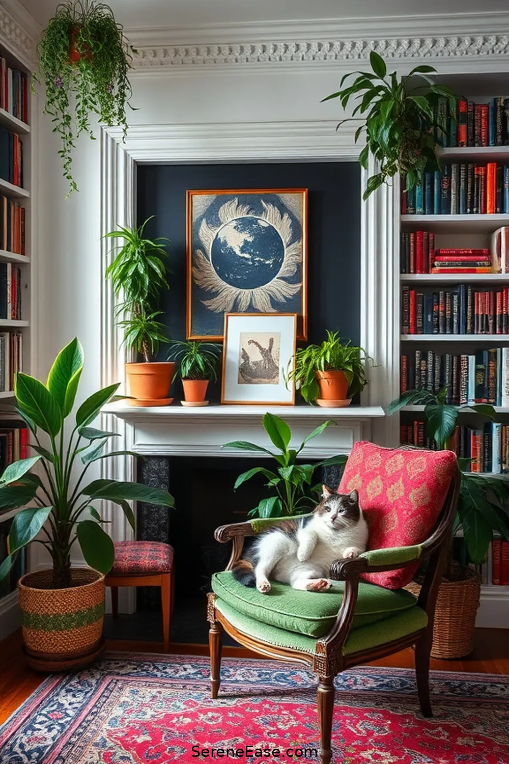 24 Ways to Embrace Monochromatic Library Bohemian Style 16 Create a Feature Wall for 24 Ways to Embrace Monochromatic Library Bohemian Style