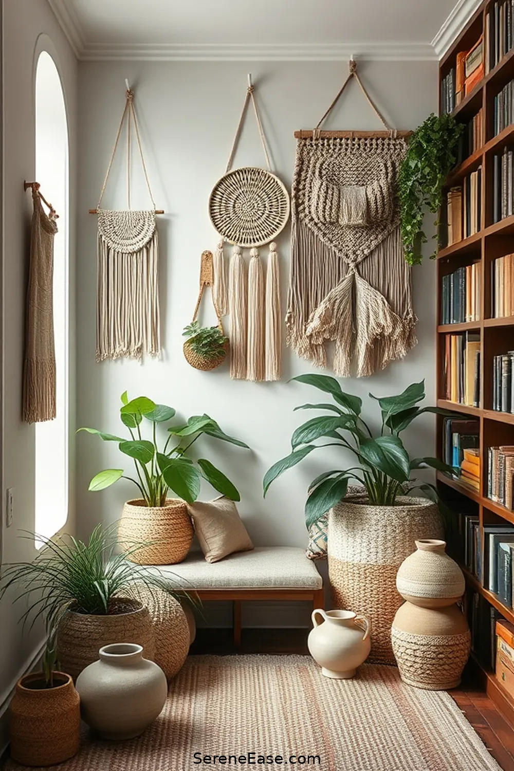 24 Ways to Embrace Monochromatic Library Bohemian Style 18 Incorporate Handmade Decor for 24 Ways to Embrace Monochromatic Library Bohemian Style