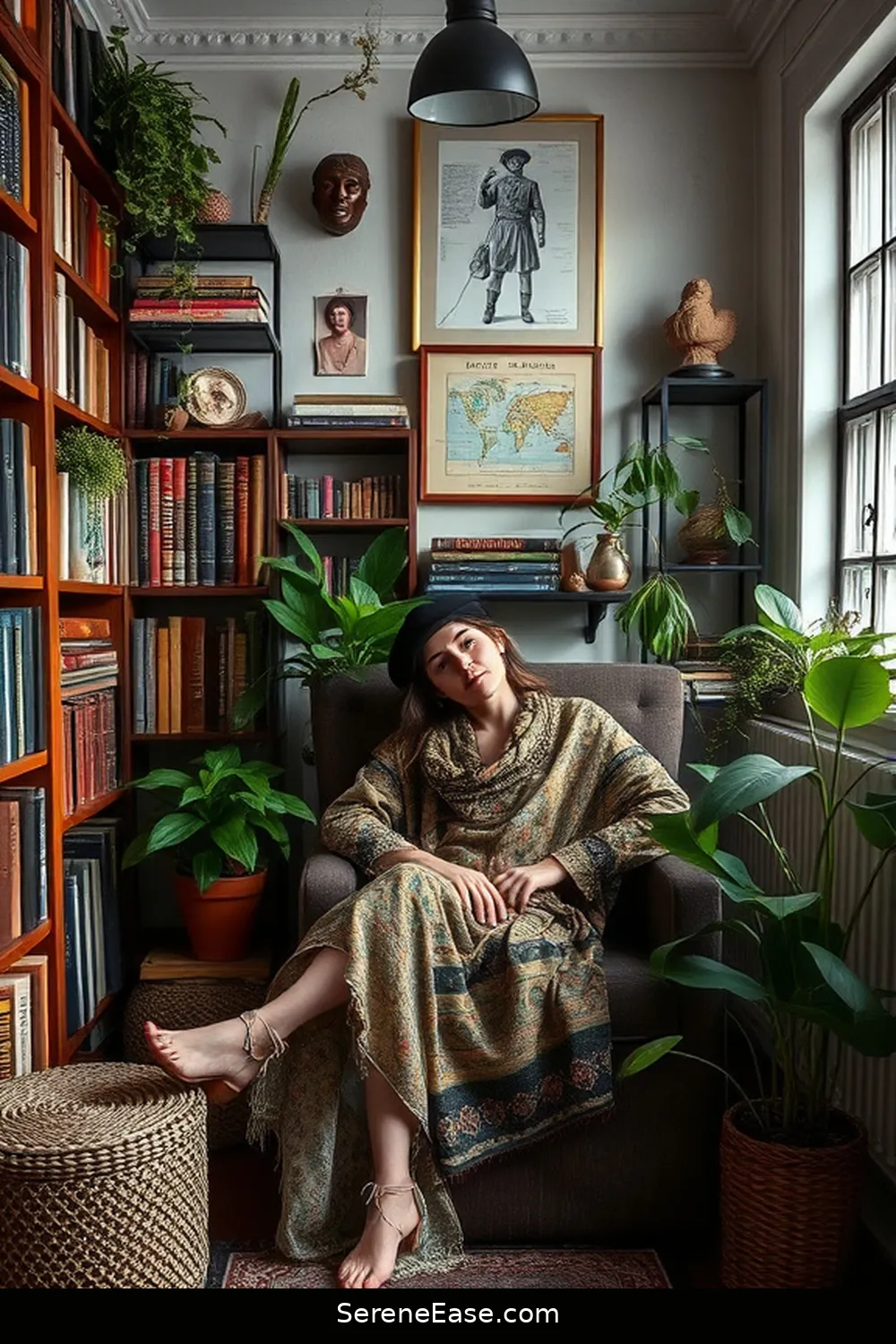24 Ways to Embrace Monochromatic Library Bohemian Style 25 Personalize With Travel Souvenirs for 24 Ways to Embrace Monochromatic Library Bohemian Style