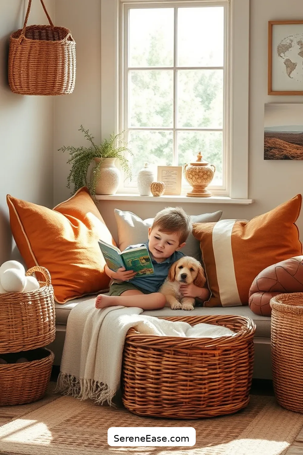 24 Ways to Incorporate Earth Tones in Coastal Nursery Style 18 Create a Cozy Reading Nook for 24 Ways to Incorporate Earth Tones in Coastal Nursery Style