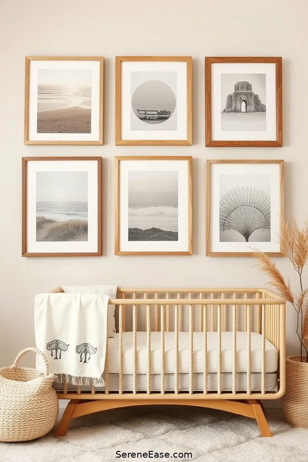 24 Ways to Incorporate Earth Tones in Coastal Nursery Style 8 Create a Gallery Wall With Earthy Art for 24 Ways to Incorporate Earth Tones in Coastal Nursery Style