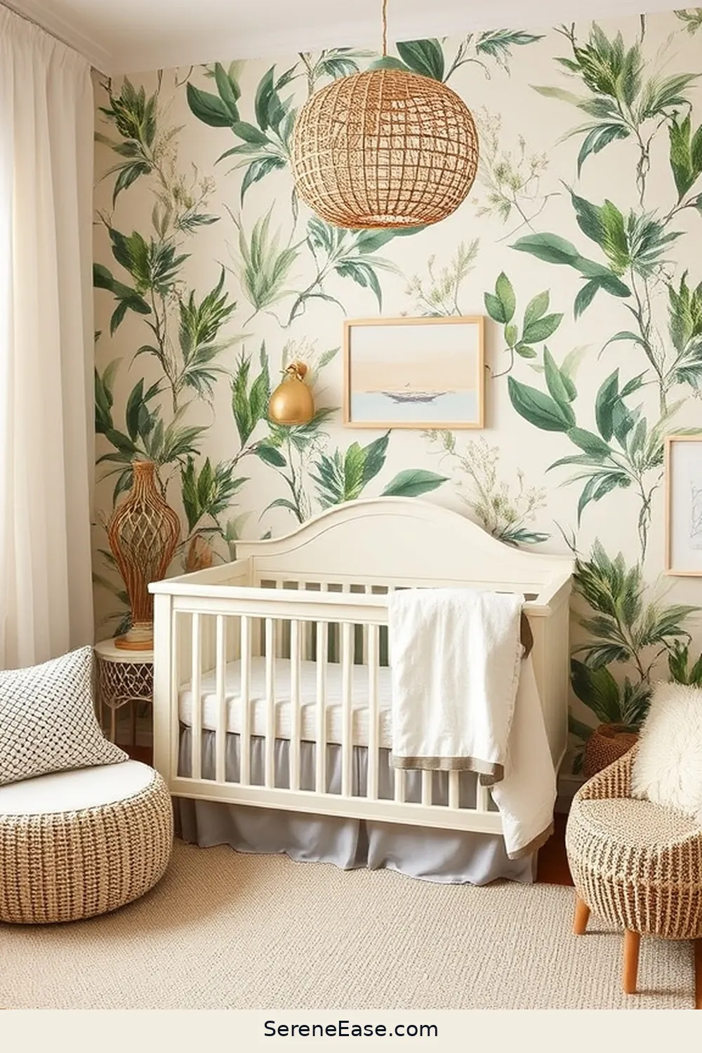24 Ways to Incorporate Earth Tones in Coastal Nursery Style 19 Integrate Nature-Inspired Wallpaper for 24 Ways to Incorporate Earth Tones in Coastal Nursery Style