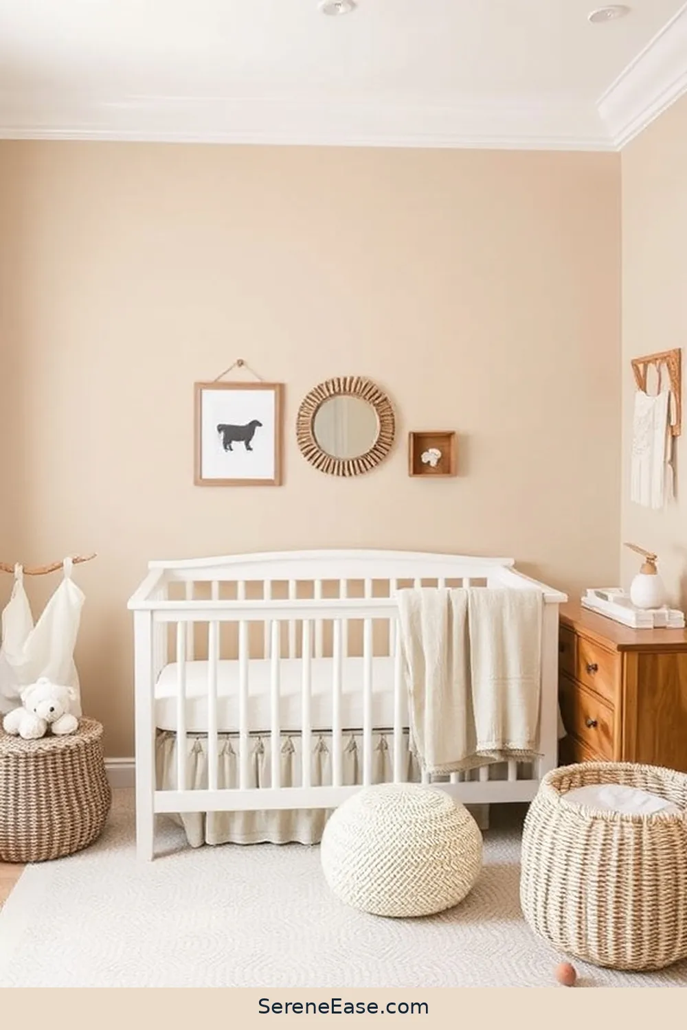 24 Ways to Incorporate Earth Tones in Coastal Nursery Style 3 Paint Accent Walls in Warm Beige for 24 Ways to Incorporate Earth Tones in Coastal Nursery Style