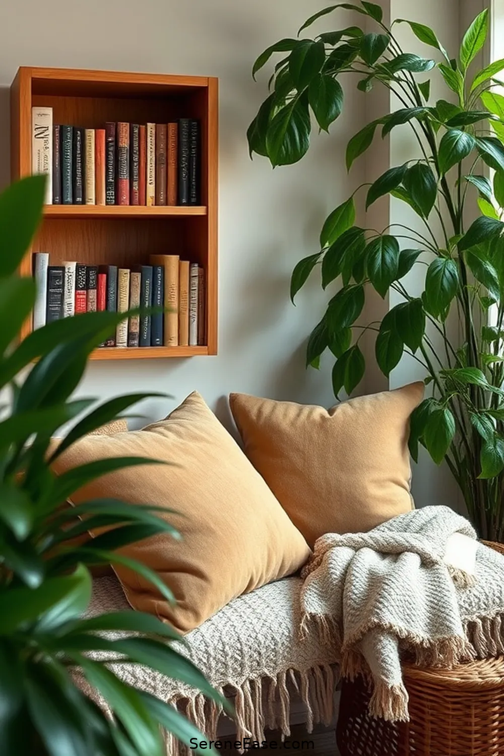 24 Ways to Incorporate Earth Tones in Minimalist Library Style 20 Add a Cozy Reading Nook for 24 Ways to Incorporate Earth Tones in Minimalist Library Style