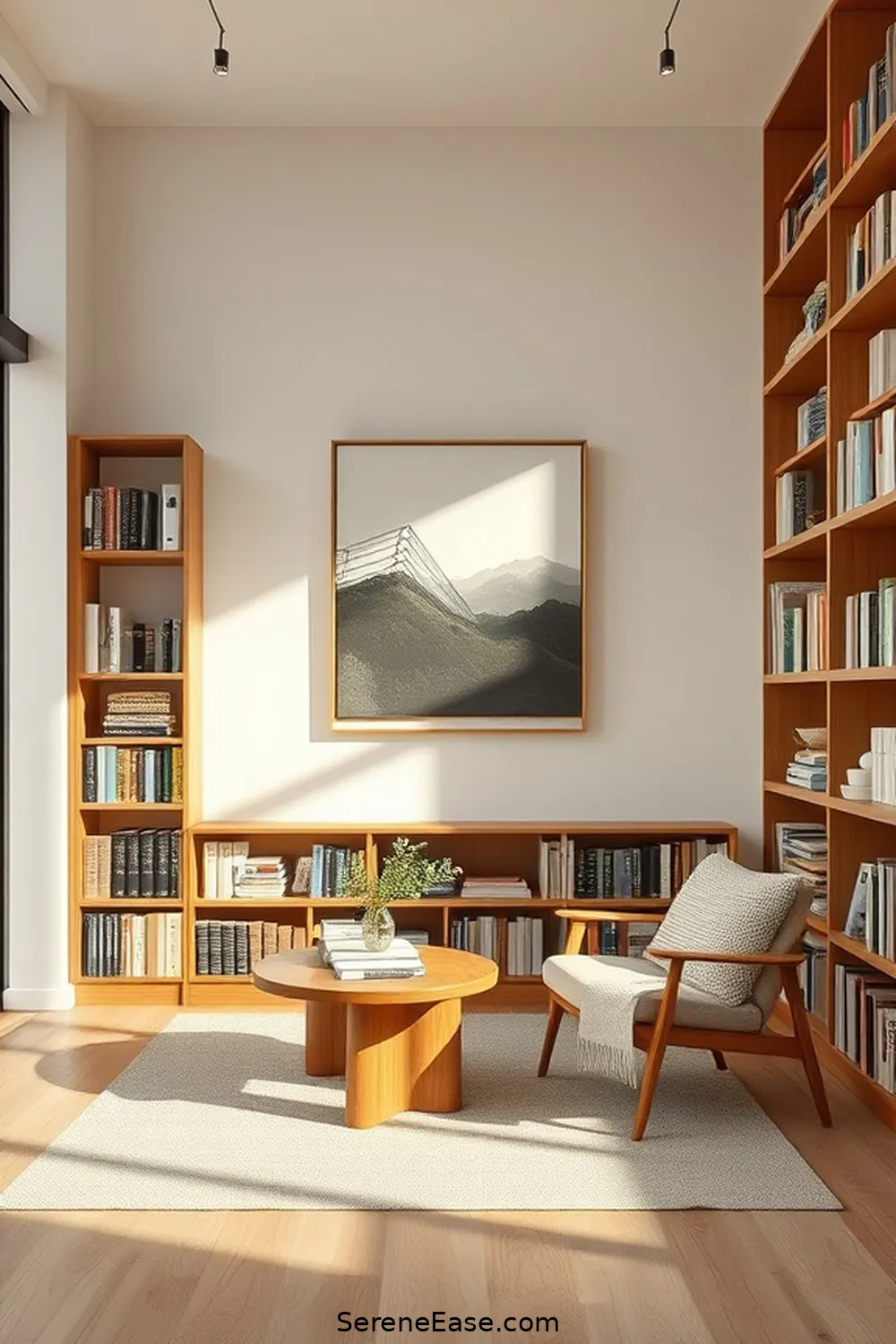 24 Ways to Incorporate Earth Tones in Minimalist Library Style 10 Hang Earth-Toned Artwork for 24 Ways to Incorporate Earth Tones in Minimalist Library Style