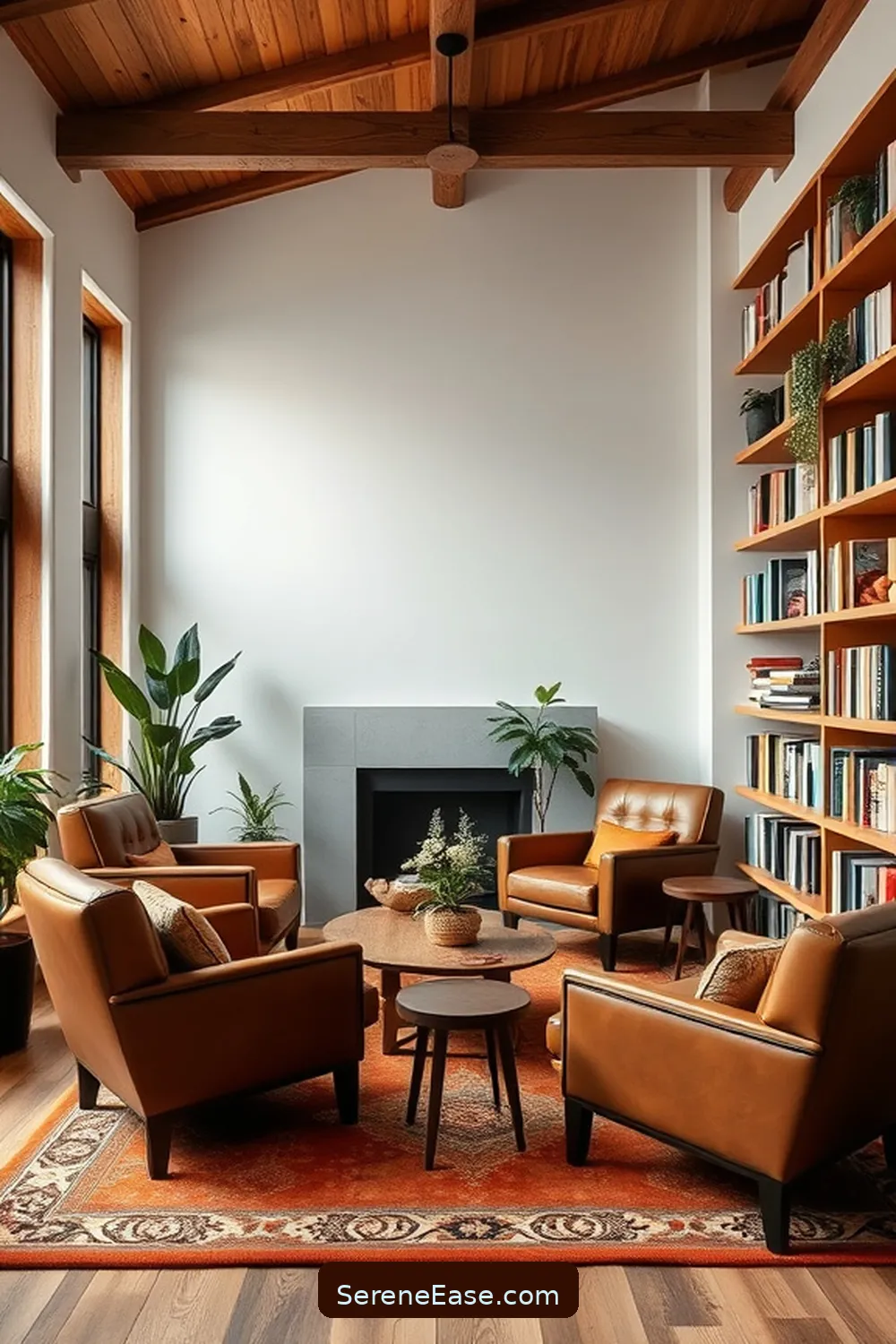 24 Ways to Incorporate Earth Tones in Minimalist Library Style 11 Incorporate Leather Furniture for 24 Ways to Incorporate Earth Tones in Minimalist Library Style