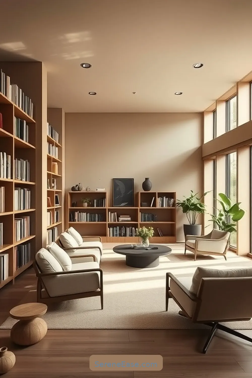 24 Ways to Incorporate Earth Tones in Minimalist Library Style 14 Paint Walls in Soft Earth Hues for 24 Ways to Incorporate Earth Tones in Minimalist Library Style